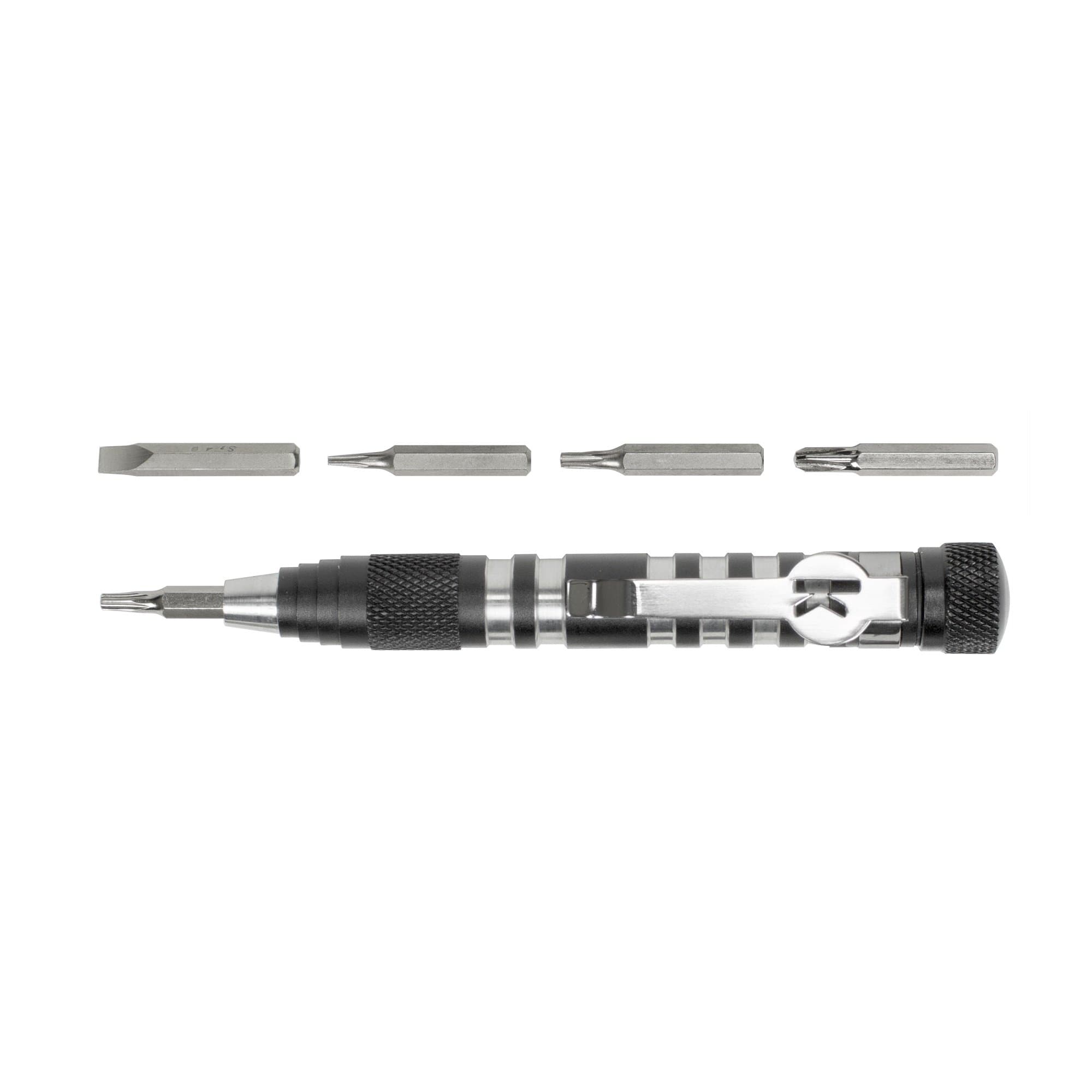 TX-Tool (TXTOOL); 4.8 In. Single-Position Multifunction Magnetic Bit Driver; Includes T-6, T-8, T-10, #2 Phillips and Slotted Screwdriver Bit; 1.1 oz., Black
