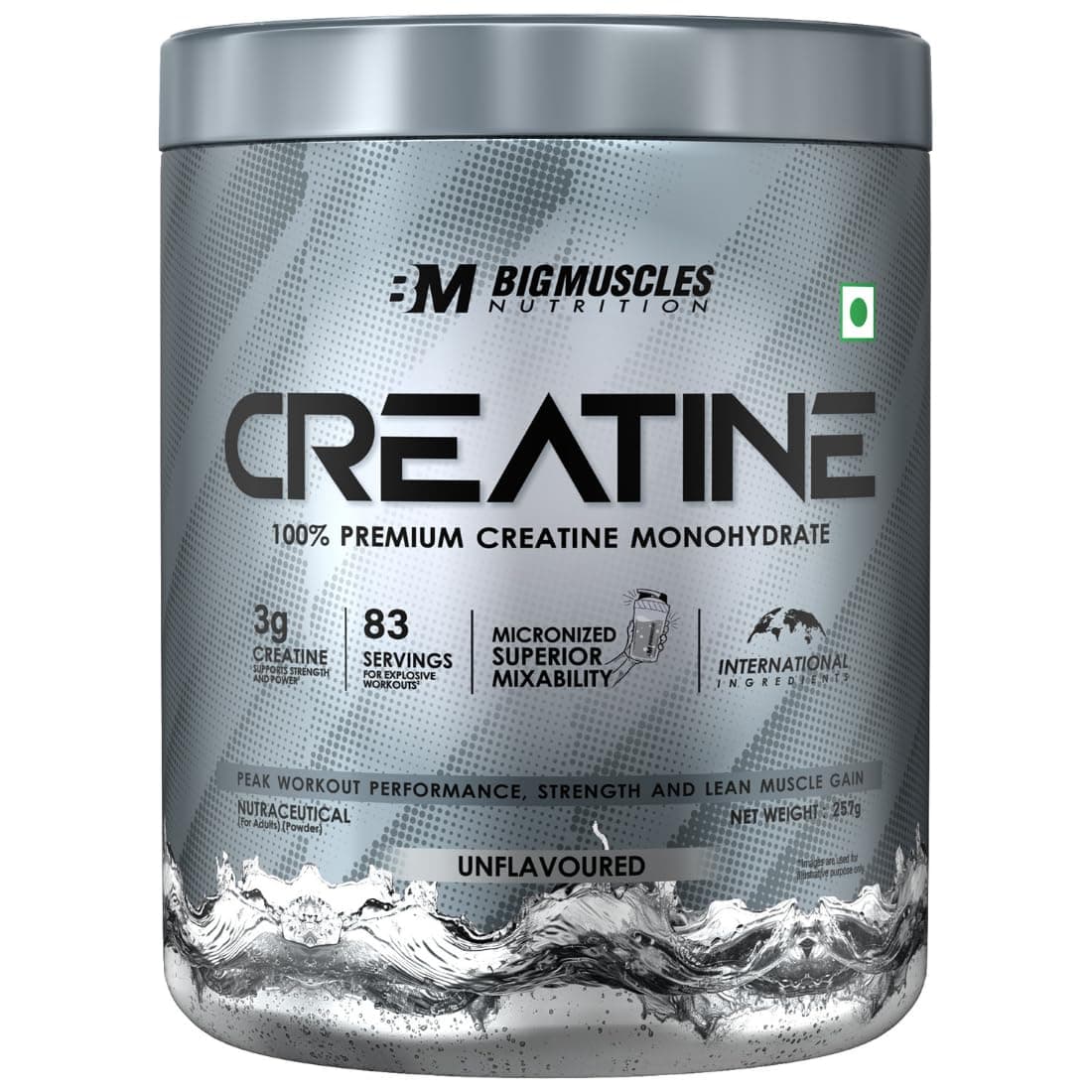 Creatine [257g, 83 Servings] | Unflavoured | Micronized Creatine Monohydrate To Support Lean Muscle Repair & Recovery, powder, 1 count
