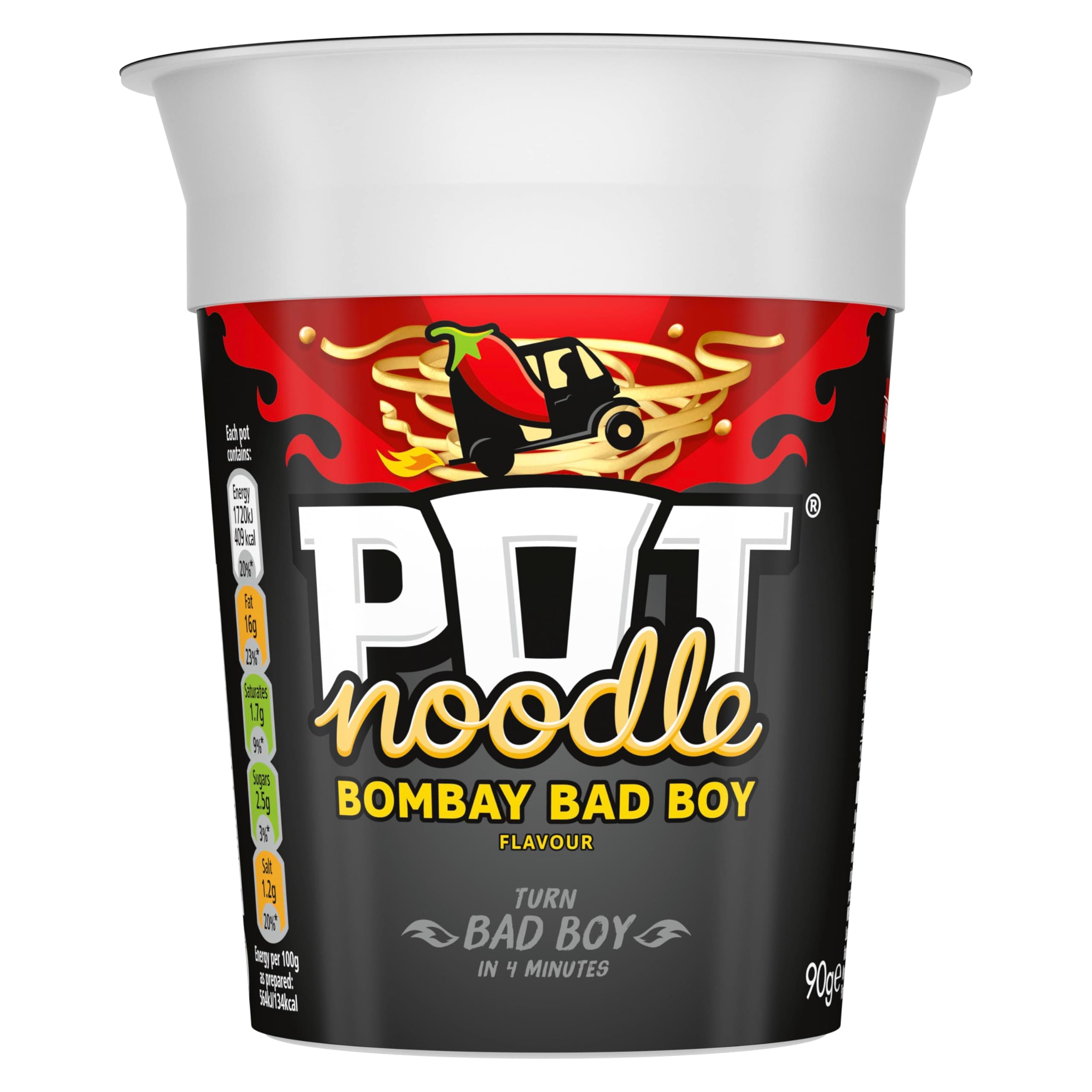 Bombay Bad Boy Standard Pot instant vegan* snack quick to make noodles Instant Noodle 90 g