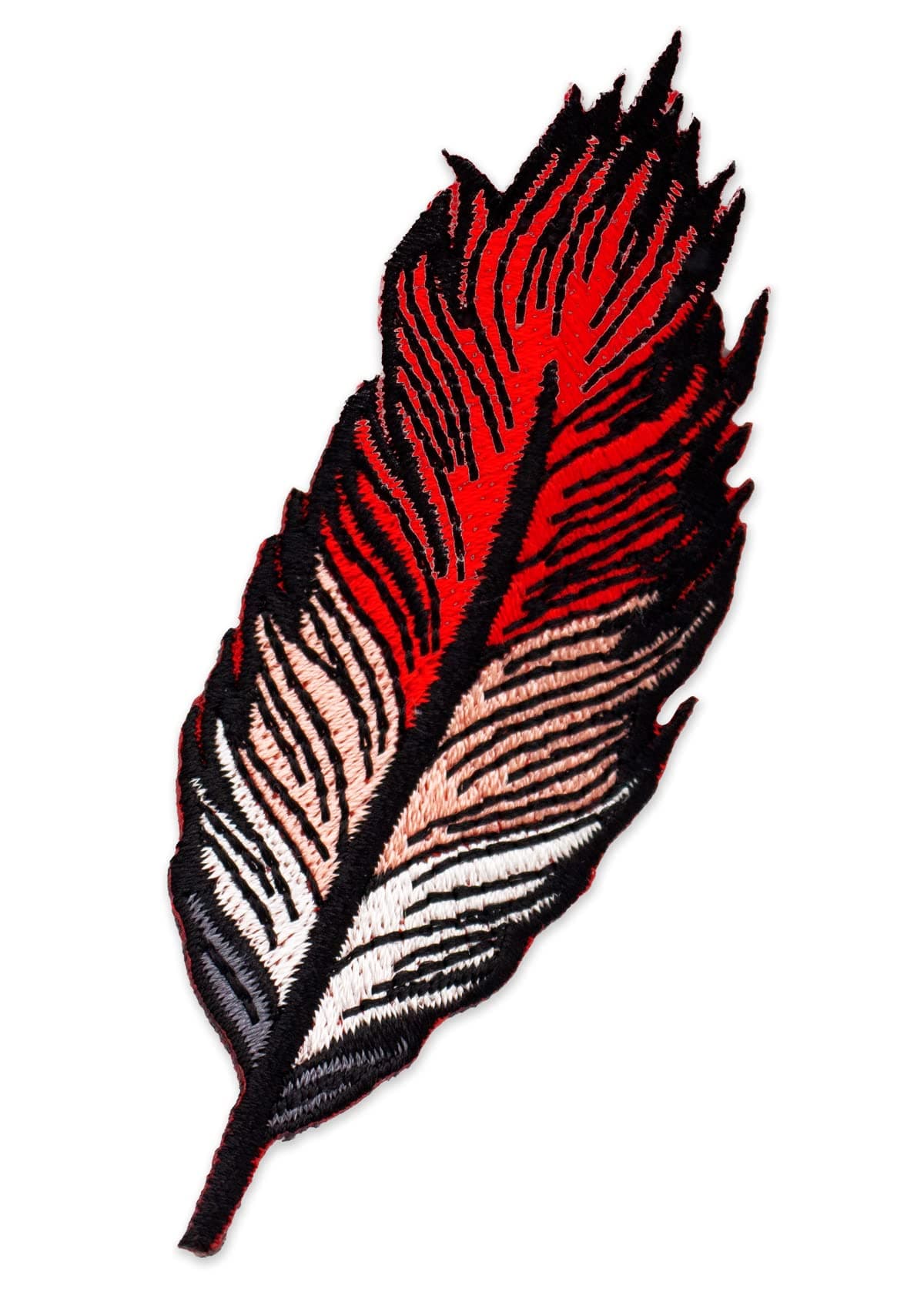 Red Feather Patch | Iron On | Sew On | Applique | Embroidered | DIY | for Jackets, Shirts, Backpacks | Native Pride