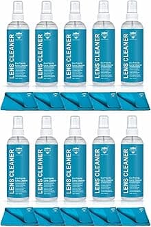 Royal Care Lens Cleaner Spray 100 ML Pack Kit – Professional Lens Cleaner Spray with Microfiber Cloths – Best for Eyeglasses, Cameras, and Lenses - Safely Cleans Fingerprints, Dust, Oil (Pack of 10)