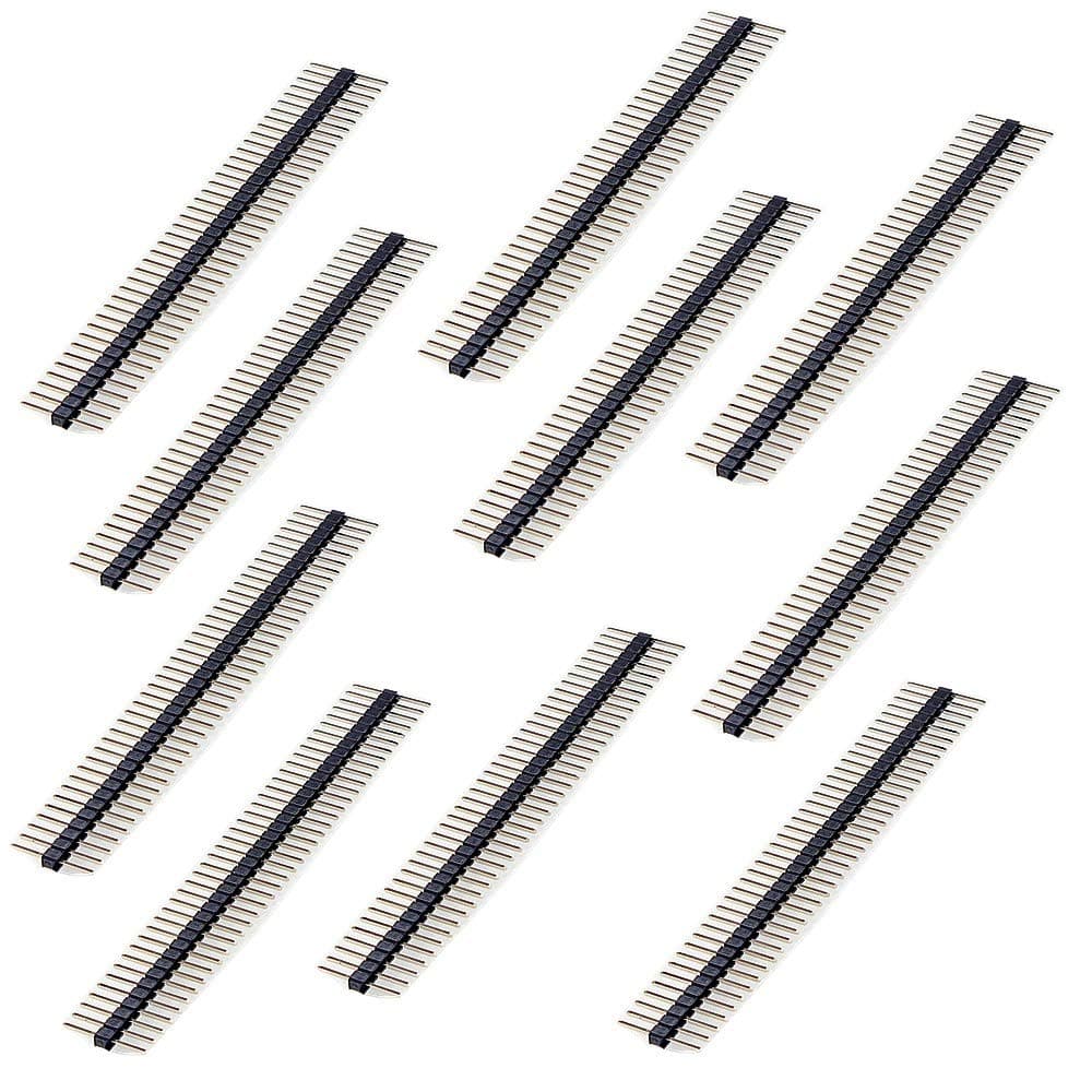 Break Away Headers 2.54 mm Male Pin Header Connector - 40-pin Male Long Centered (Pack of 10)