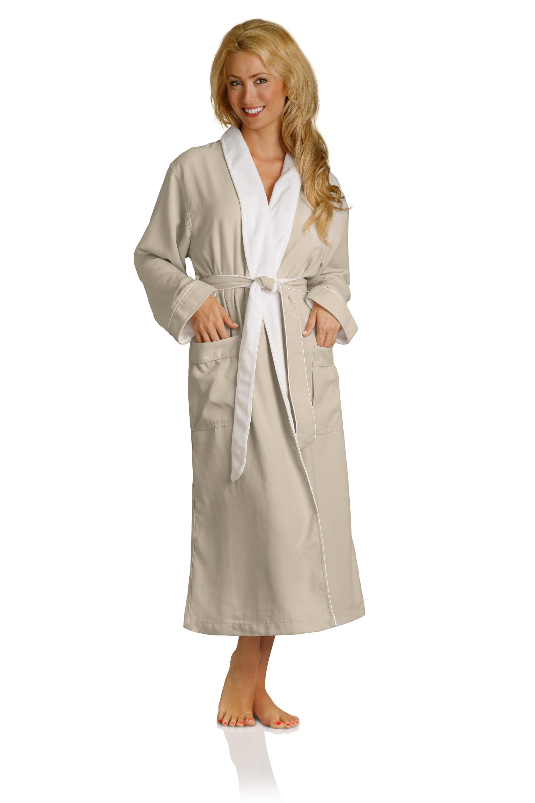 Plush Necessities Luxury Spa Robe - Microfiber with Cotton Terry Lining