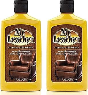 MR. LEATHER Leather Cleaner & Conditioner for Car, Upholstery, Leather Luggage and Bags (Liquid Pack of 2)