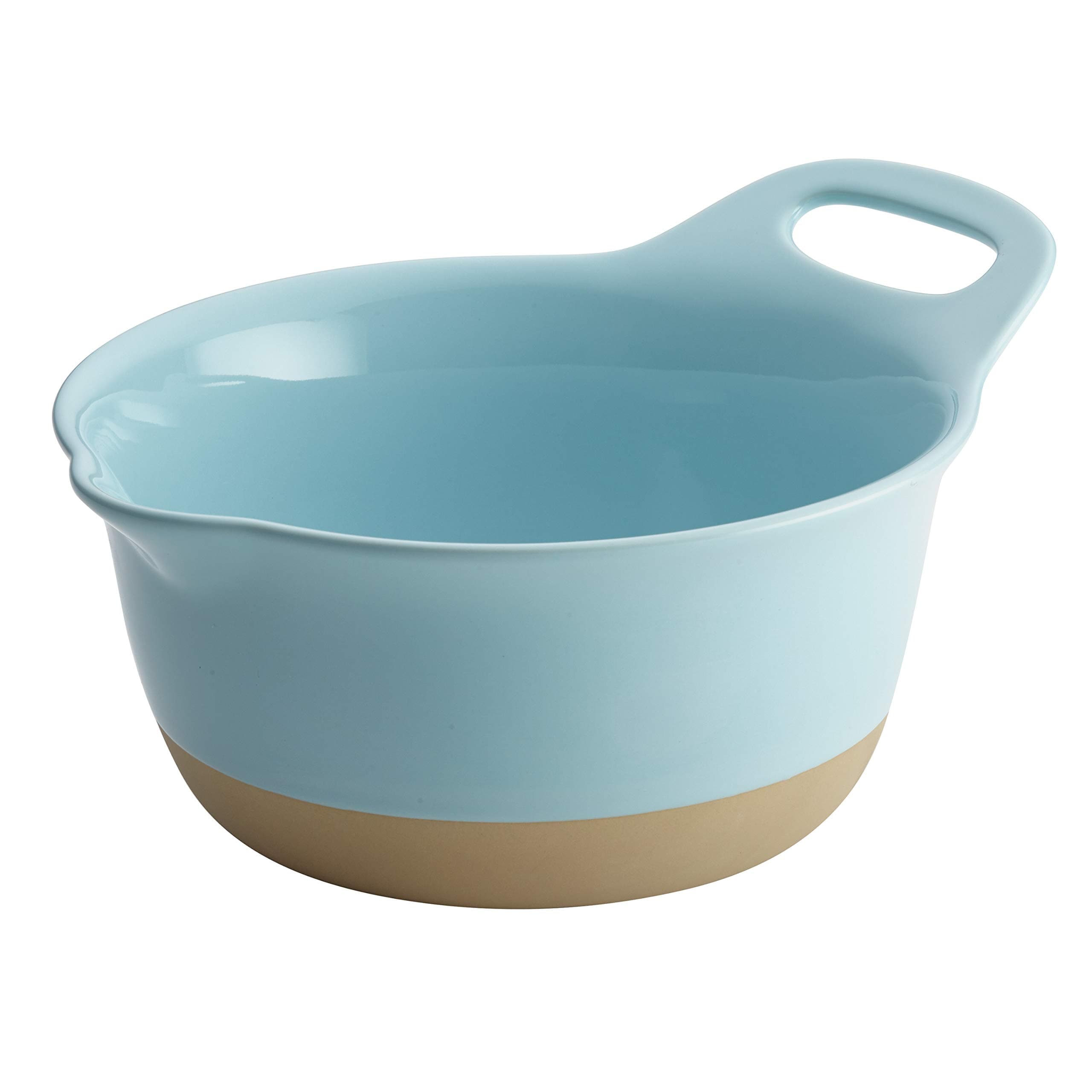Rachael Ray Collection Ceramic Mixing Bowl Set, Light Blue, 3-Quart