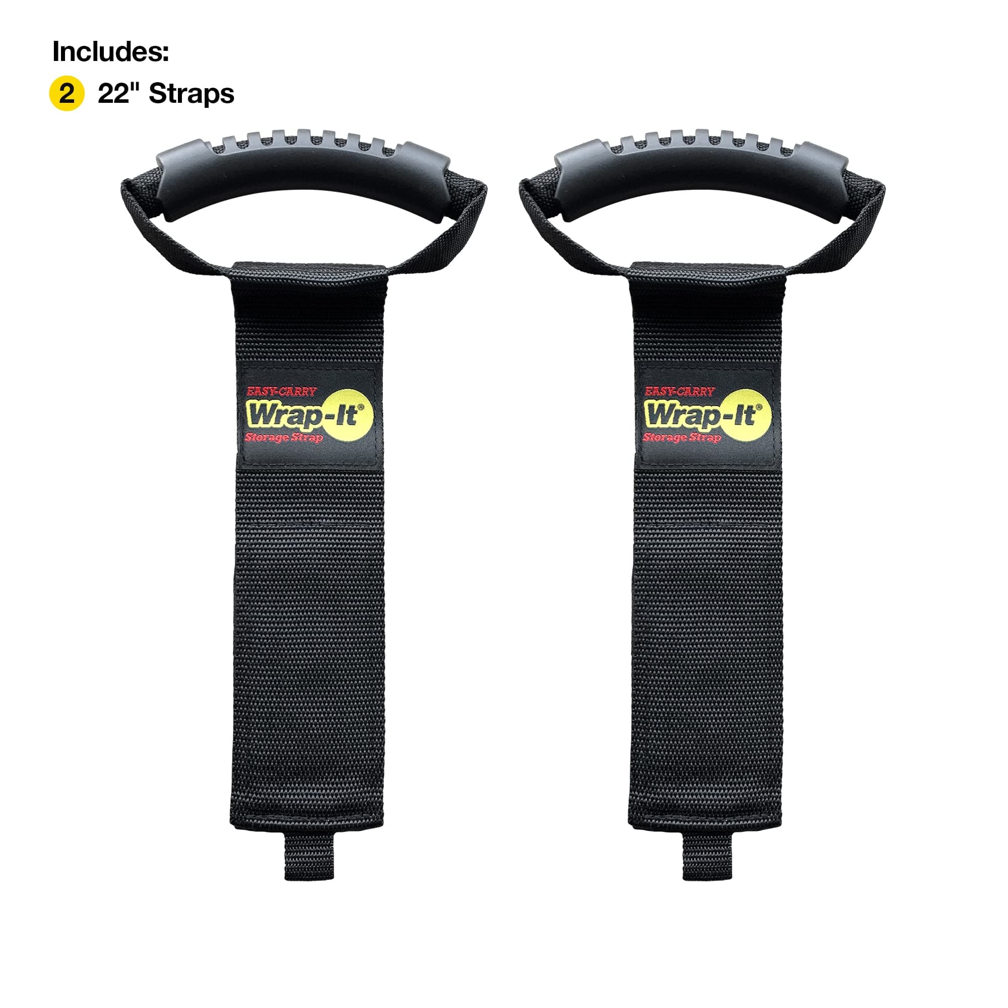 Heavy-Duty Wrap-It Storage Strap Easy-Carry - 22” (2-Pack) – Hook and Loop Cord Carrying Strap, Hanger, and Organizer with Handle for Pool Hoses, Garden Hoses, Cords, Cables and More