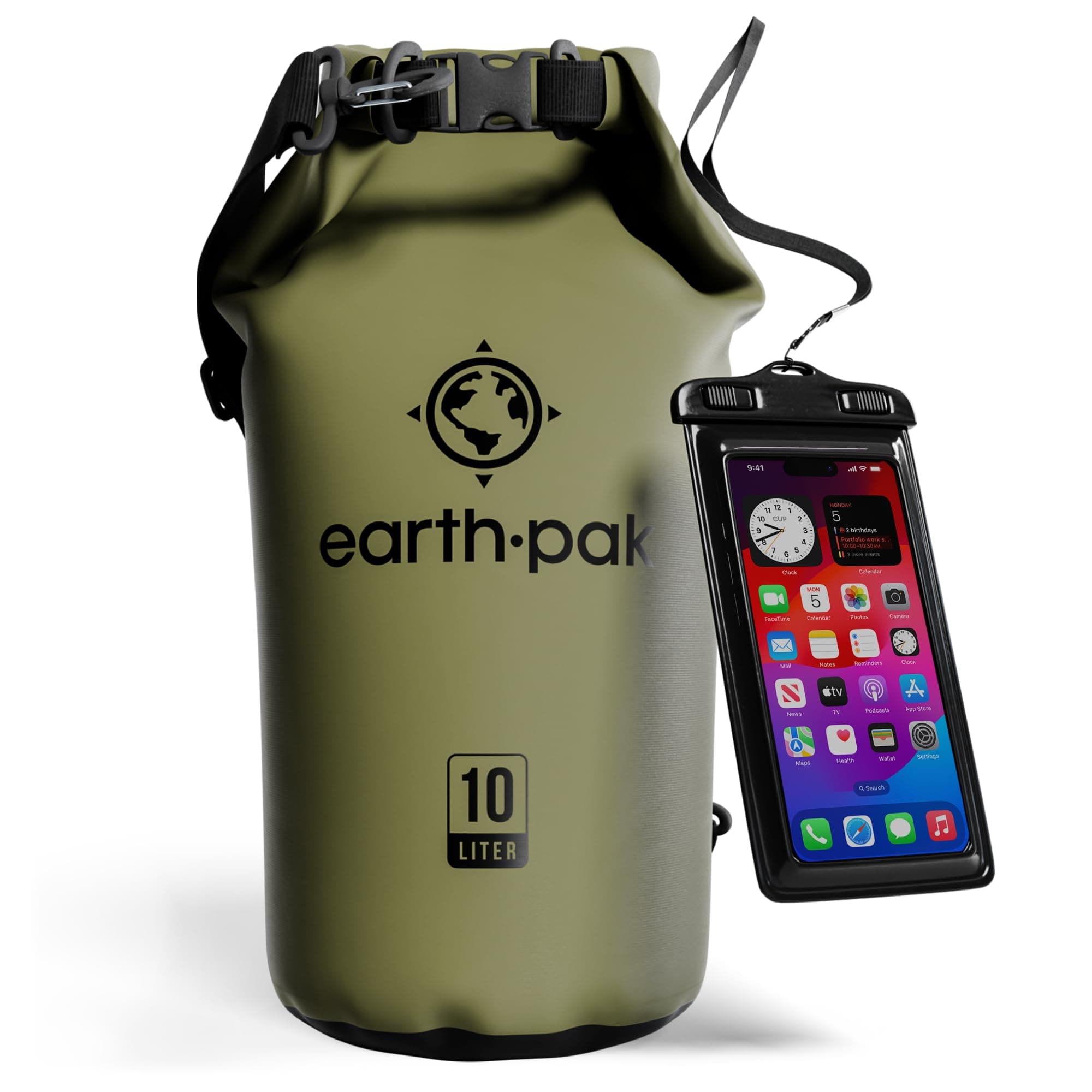 Waterproof Dry Bag - Roll Top Waterproof Backpack Sack Keeps Gear Dry for Kayak with Waterproof Phone Case