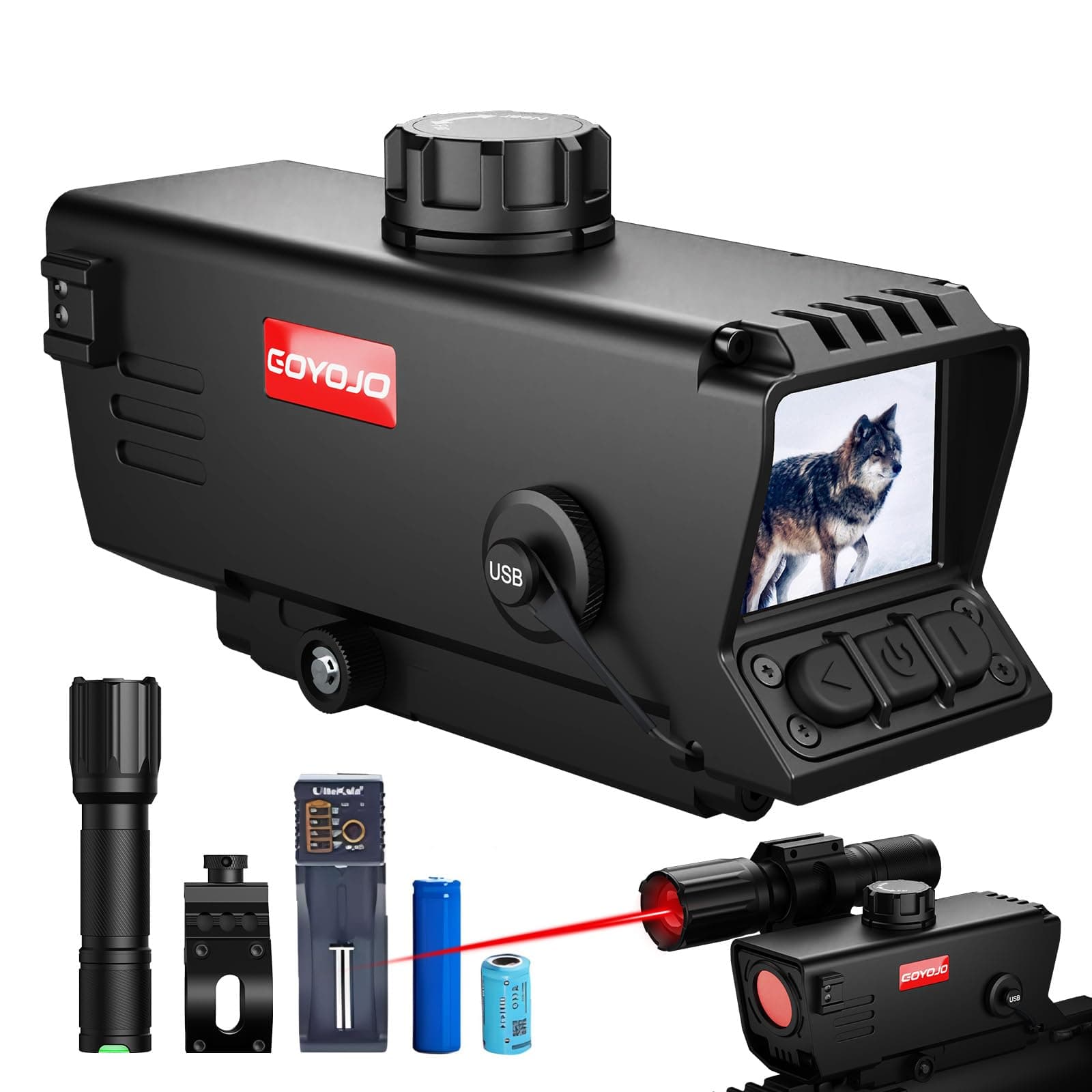 Digital Night Vision Scope | 3.5X Optical + 7X Digital Zoom, 720P Video Recording, 640×480 Display | Day/Night Hunting Sight with 850nm IR Illuminator