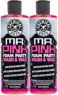 CWS2211602 Mr. Pink Foam Party Wash & Wax (Works with Foam Cannons, or Bucket Washes) Safe for Cars, Trucks, SUVS, Motorcycles, RVs & More, (2-16 fl oz) Tangerine Scent
