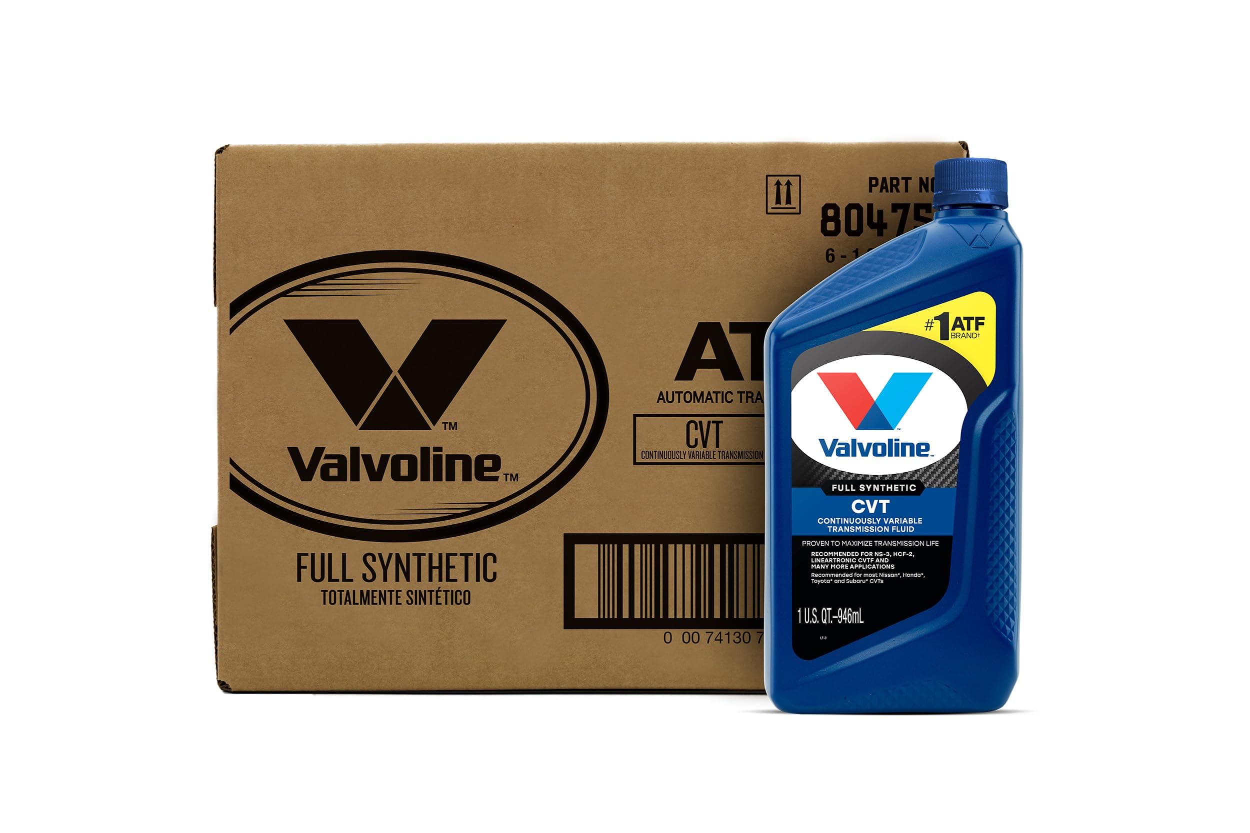 Valvoline Continuously Variable Transmission Fluid - 1 Quart, (Case of 6); 804751-6PK