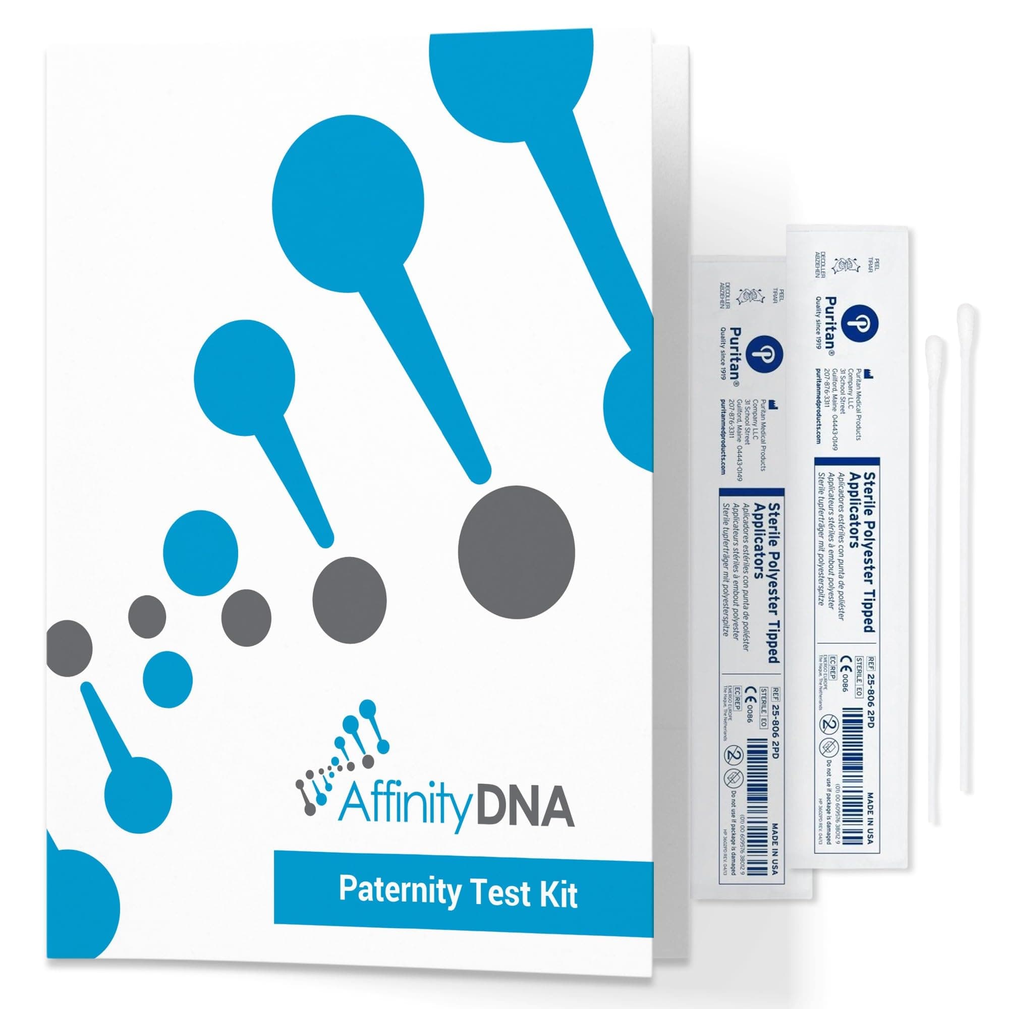 DNA Paternity Testing Kit - 99.99% Accurate Swab Test - 21 Loci Paternity DNA Test for Father and 1 Child - Results in 4 Working Days - Home DNA Sample Collection Kits from AffinityDNA