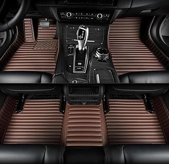 SARAHS Customized car Floor mats -Suitable for 99% of Cars, SUVs, and Trucks - car Pads to Protect Vehicle Interior Floor Accessories (Brown Horizontal Stripe)