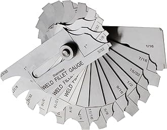 RIVERWELD 12 Piece Fillet Weld Set 1/32" increments to 1/2", 1/16" increments to 1" Inch RL Gauge Welding Inspection Test Ulnar Checking Fillet Leg and Throat Size