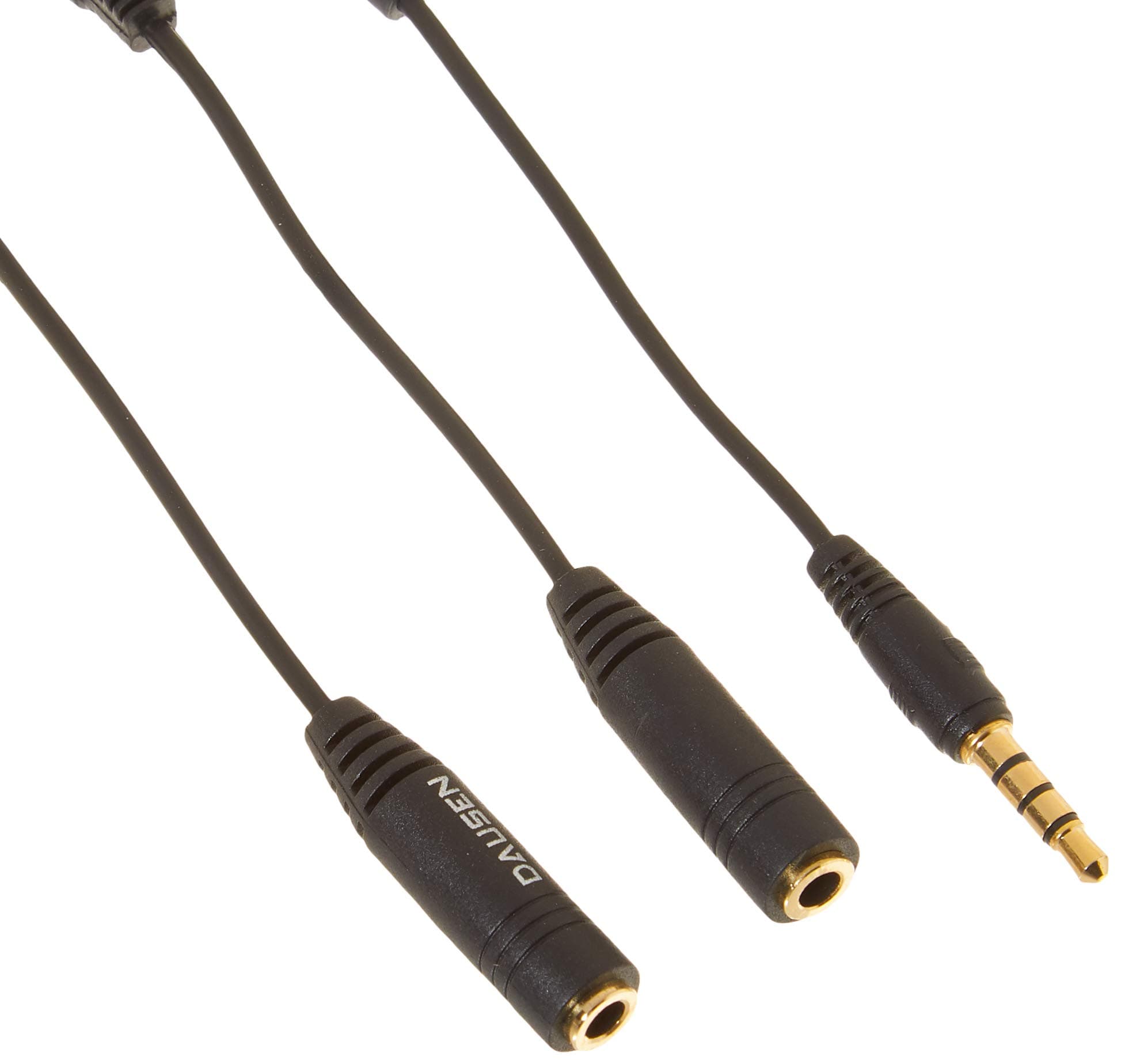 Dausen Smart Headphone Splitter with Separate Volume Control - Retail Packaging - Black