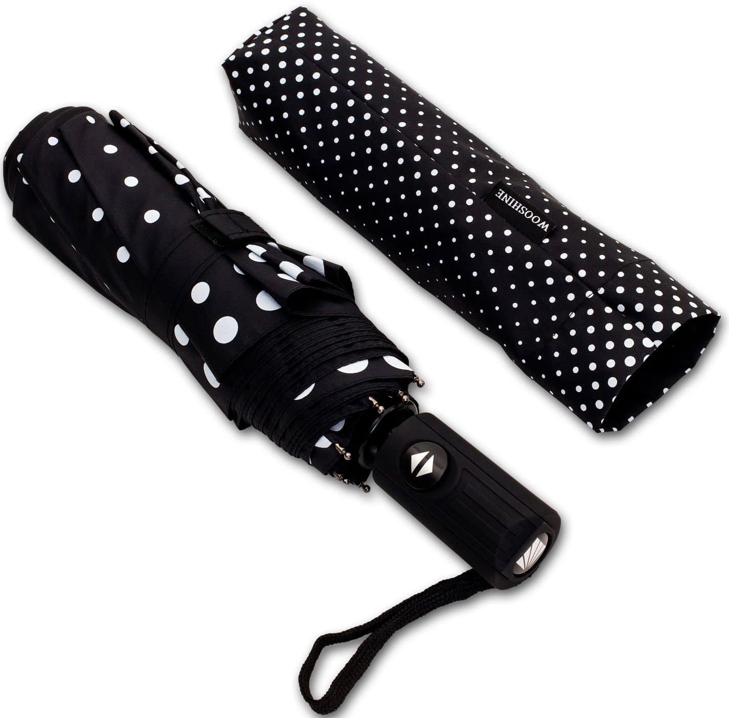 Windproof Compact Travel Durable umbrella Polka Dot Design,11.2-Inch,8 Ribs,210T Fabric Automatic Open and Close Umbrella