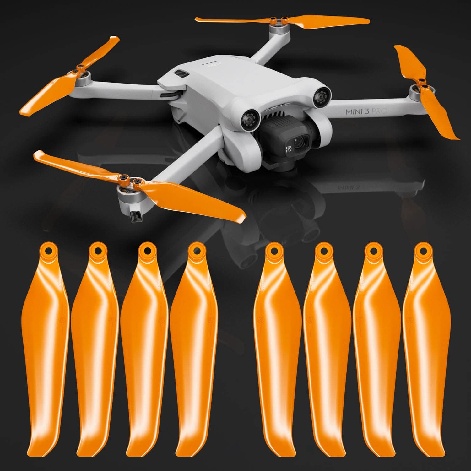 Master Airscrew Stealth Propellers for DJI Mini 3 Pro & Mini 4 Pro - Orange, Set of 4