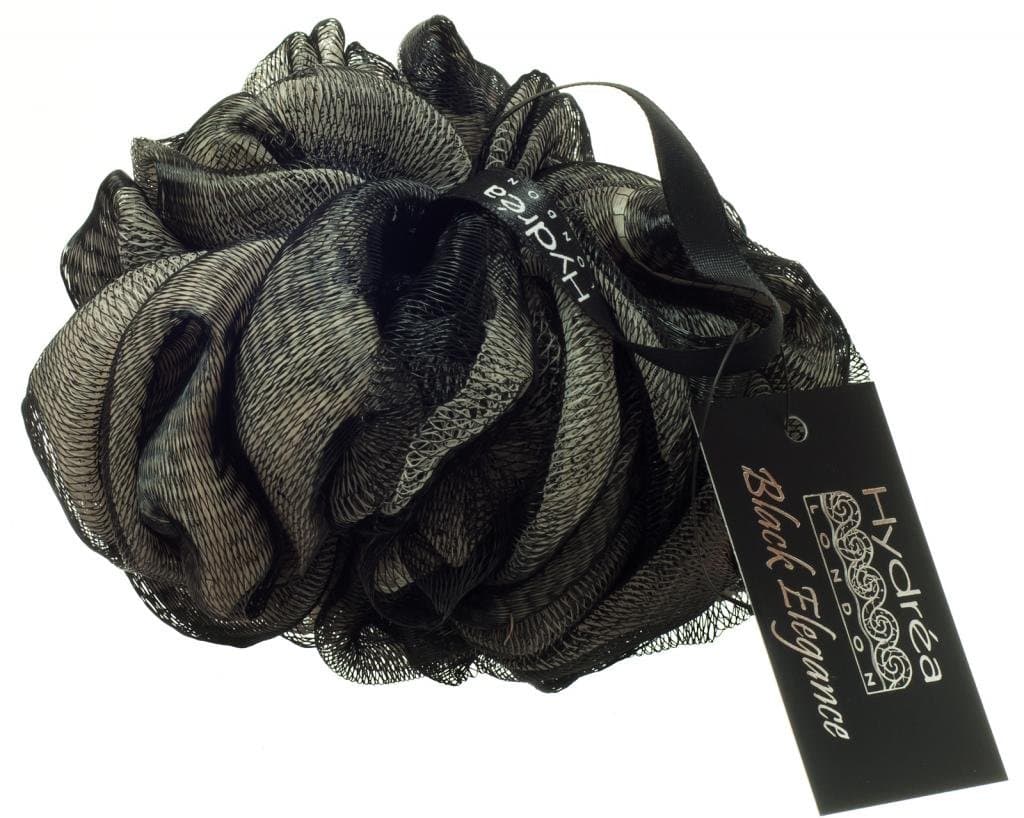 Exfoliating Black and Cream Scrunchie with Wrist Wrap by Hydrea