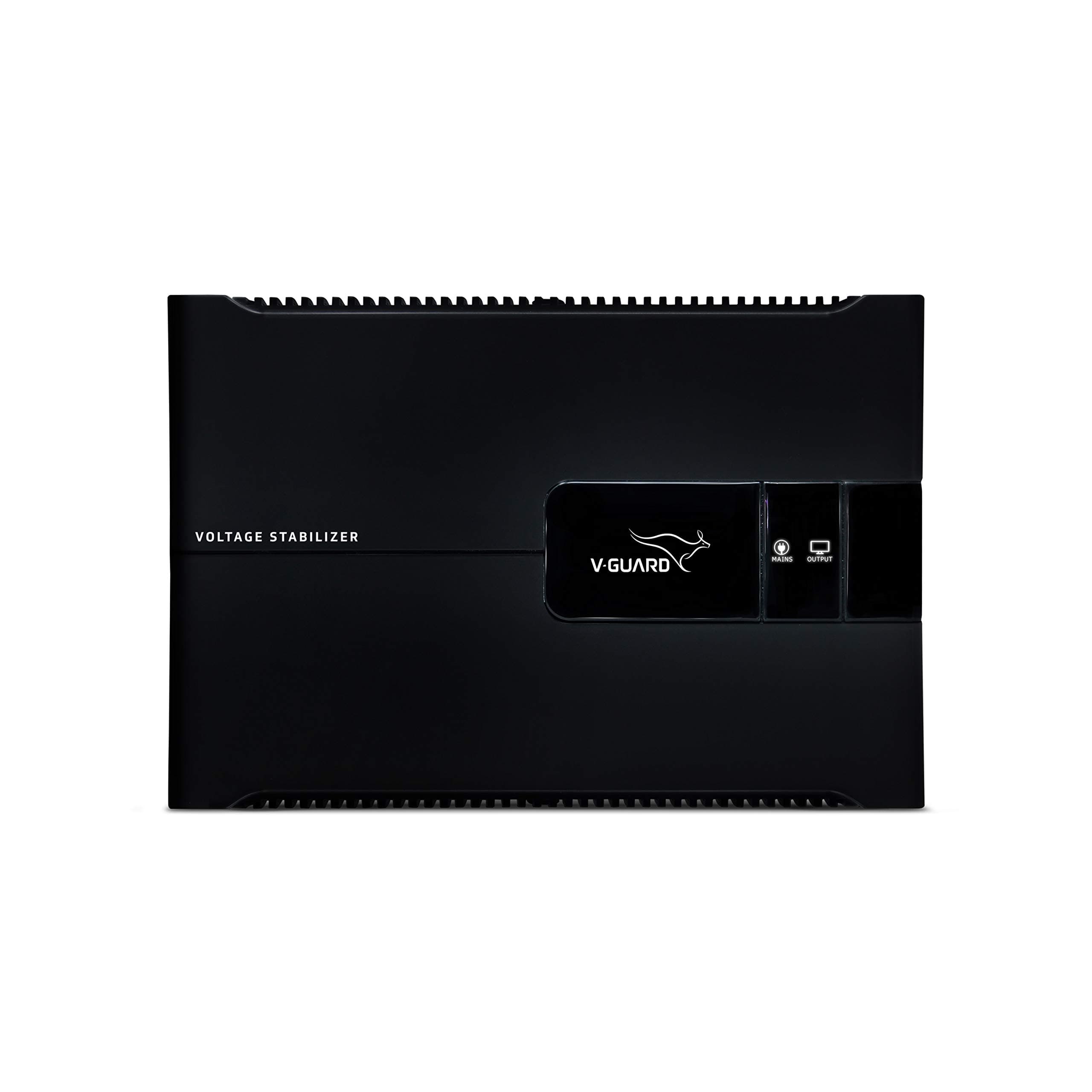 V-Guard Voltino Max TV Stabilizer | Applicable for Smart TVs up to 140cm (55'') +Set Top Box,Home Theatre/Gaming Console|3 Ampere Capacity | 2 Year Warranty by V-Guard | Black