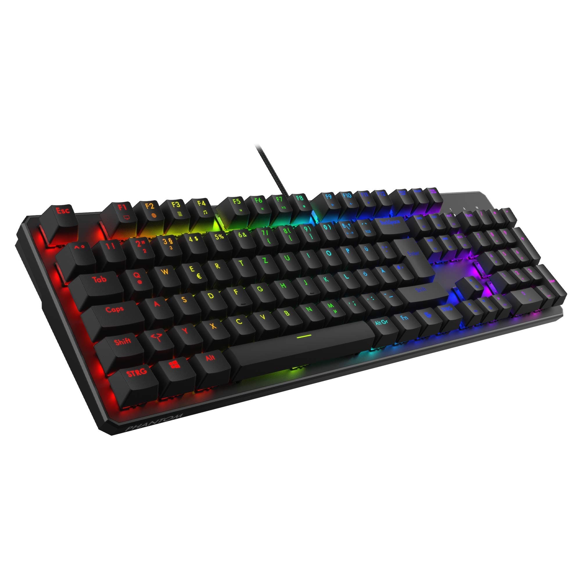 TECWAREPhantom 105 DE Layout Key Mechanical Keyboard, RGB led, Outemu BROWN Switch, Spare Switches Included …
