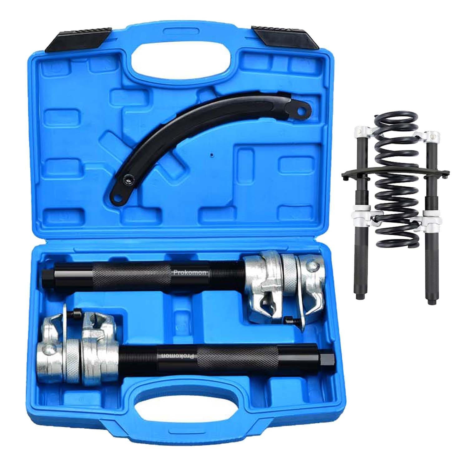 2 Pcs Coil Spring Compressor Tool - Heavy Duty Macpherson Strut Spring Compressor Tool with Safety Jaws and Holder, Max Load.2645LB (red)