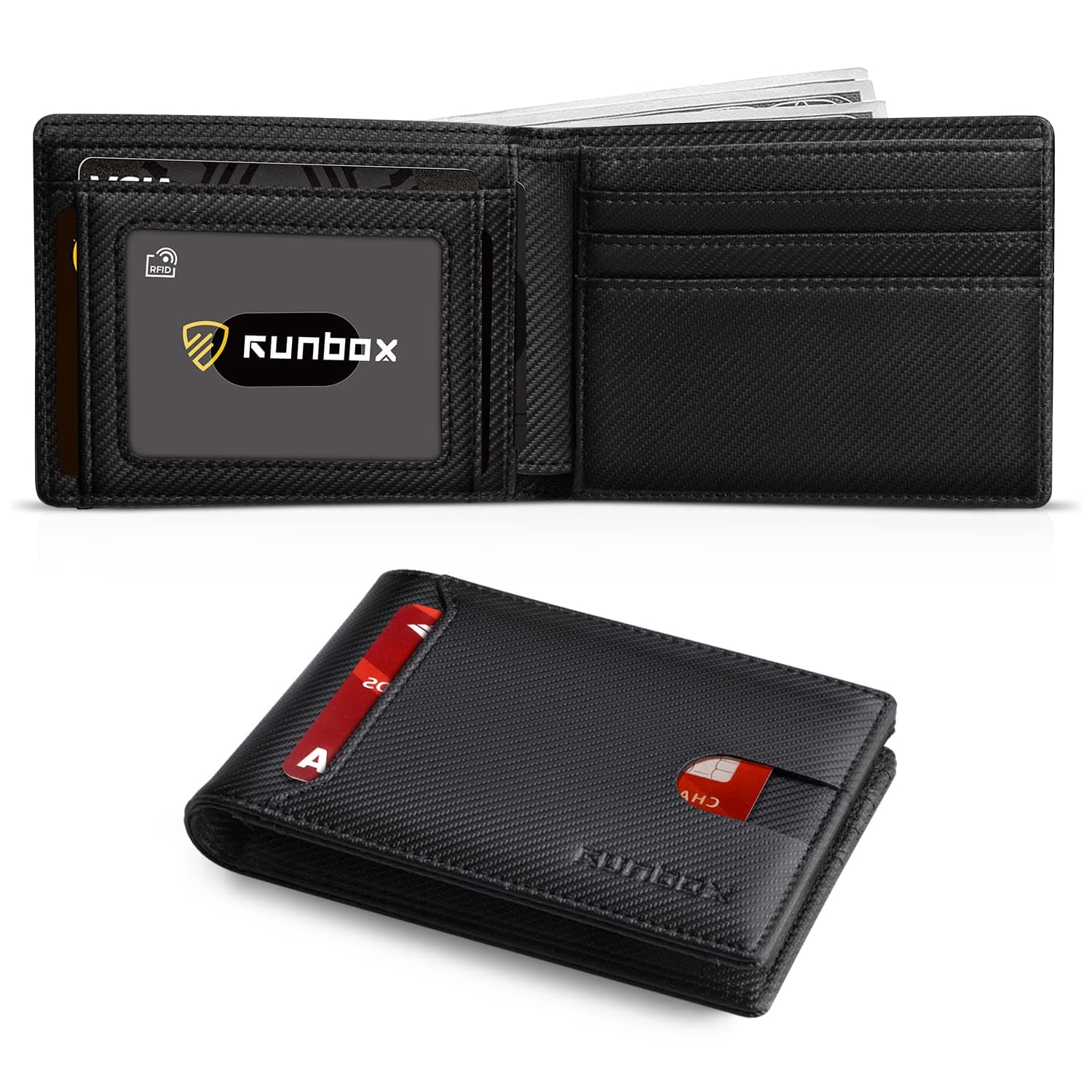 Mens Slim Wallet with Money Clip RFID Blocking Front Pocket Bifold Minimalist Credit Card Holder for Men with Gift Box