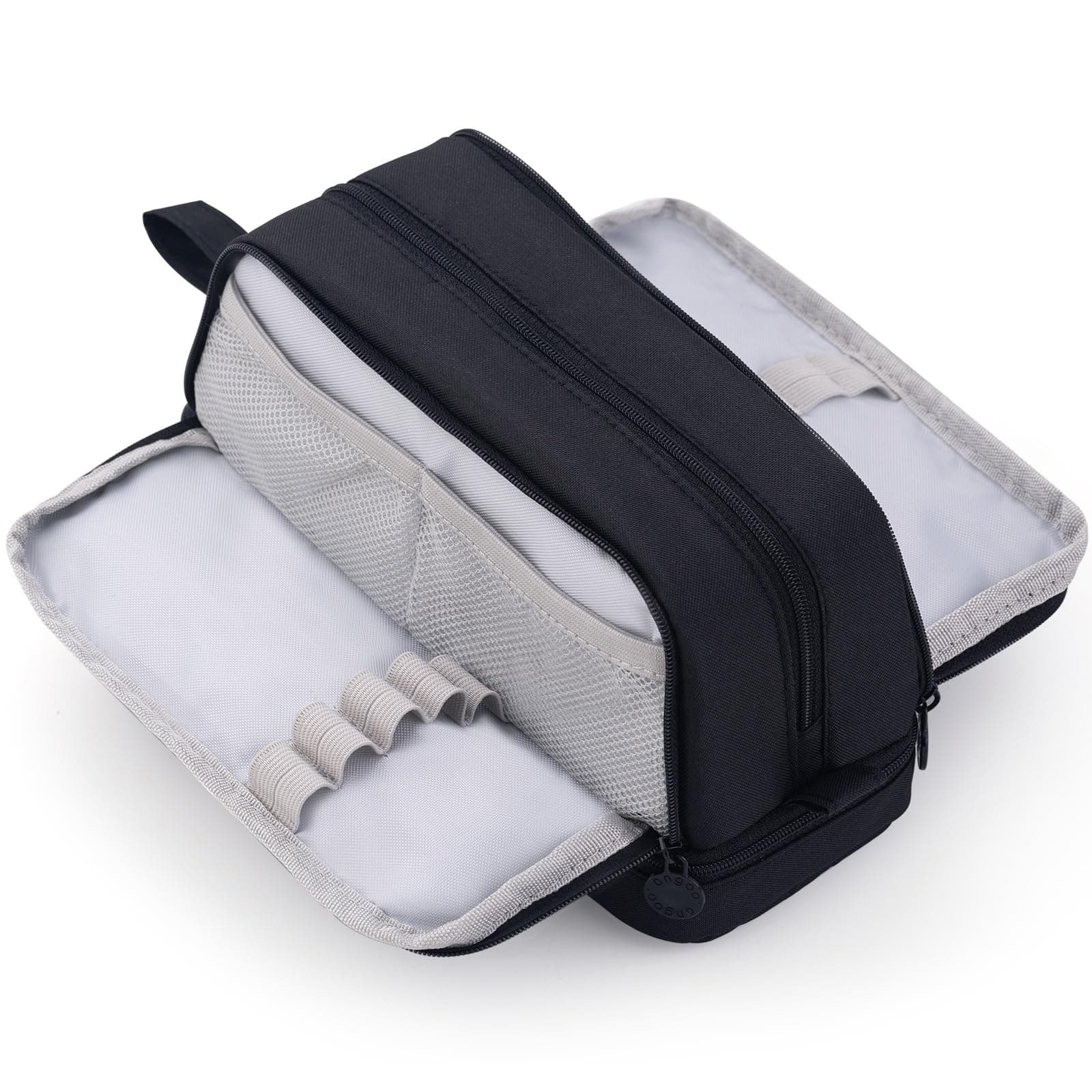 Large Capacity Pen Pencil Case with 4 Compartments, Multi-Slot Pencil Pouch Bag Aesthetic School Supplies Organizer for Teens Adults (Black)