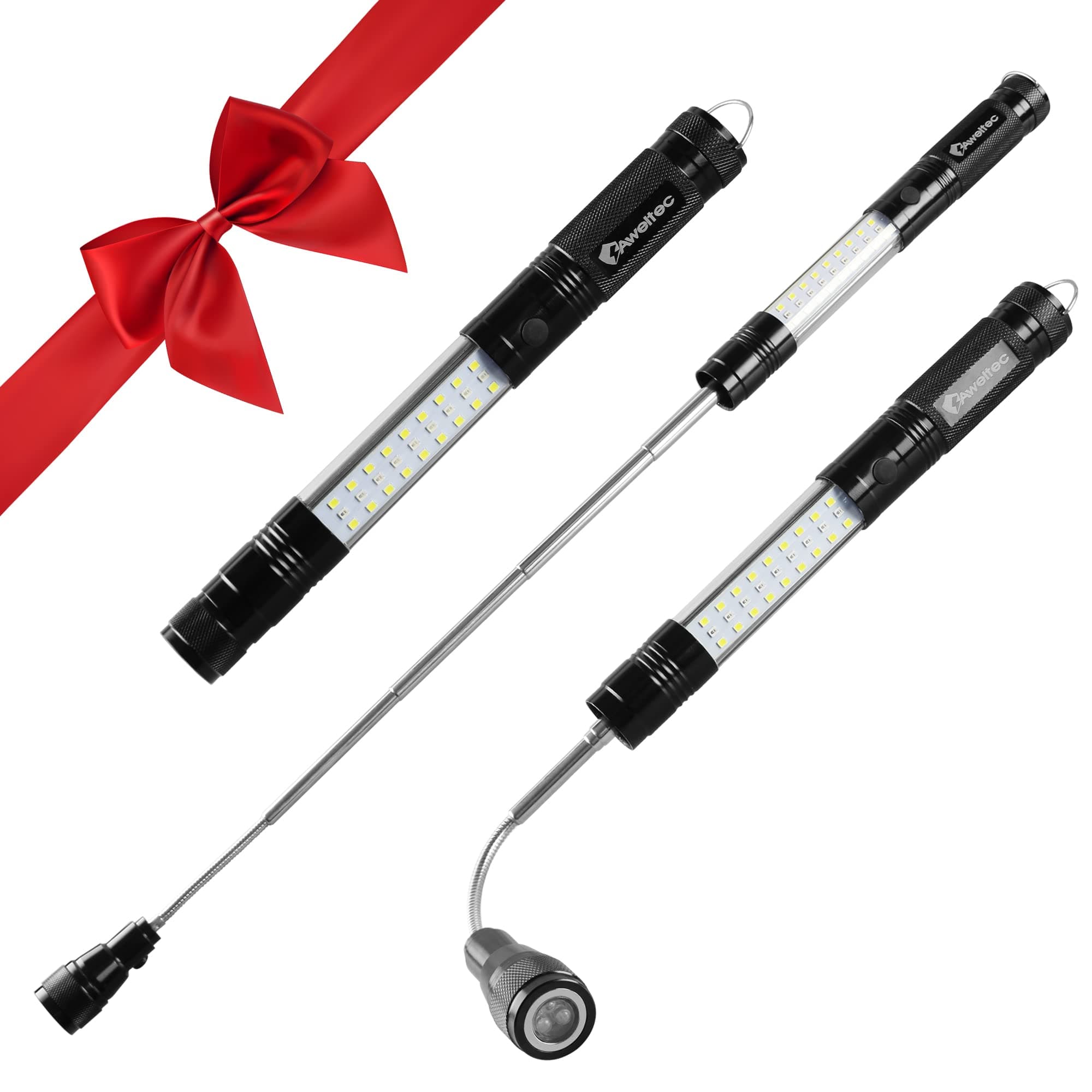 AWELTEC LED Magnetic Pickup Tool, Telescoping LED Flashlight for Car Repair and Outdoor Use - Cool Christmas Gadget Gifts for Men, Women.
