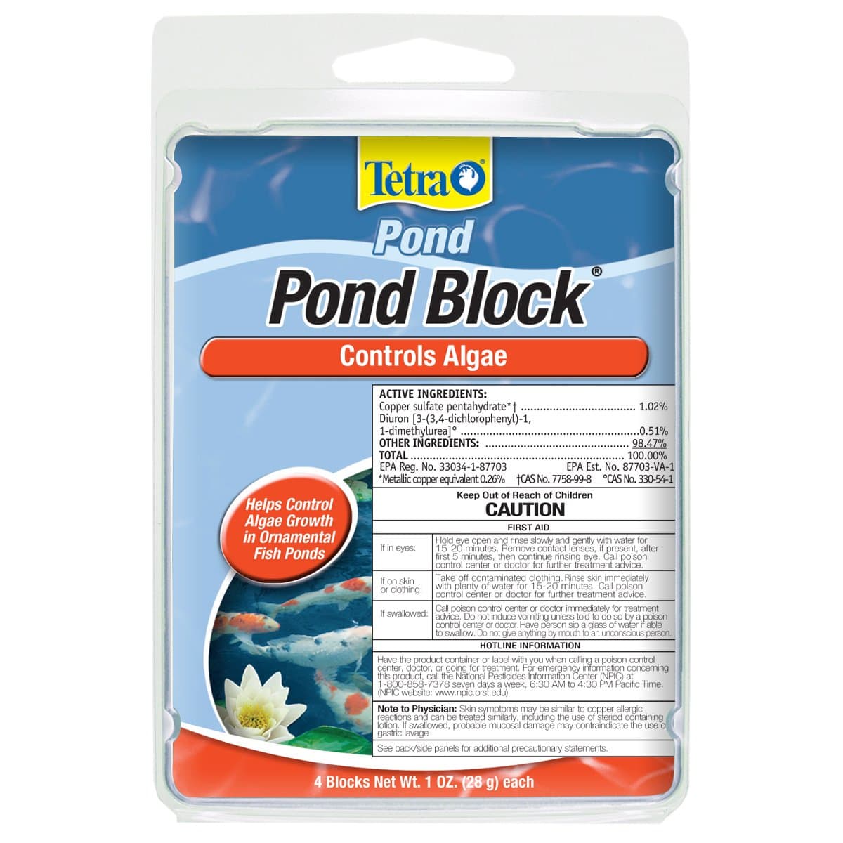 Pond Block 4 Count, Controls Algae Growth In Ornamental Fish Ponds (16735)