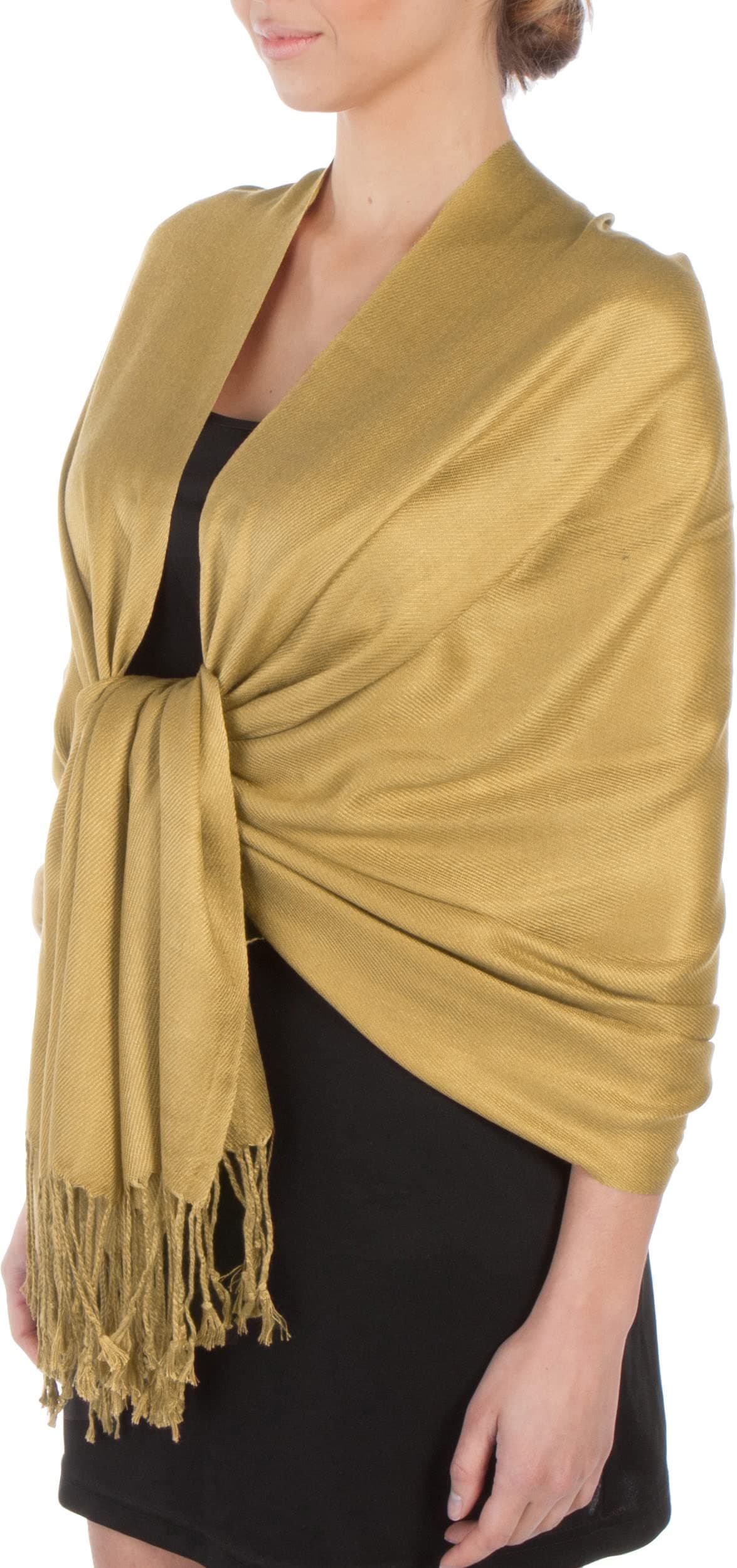 Large Soft Silky Pashmina Shawl Wrap Scarf in Solid Colors