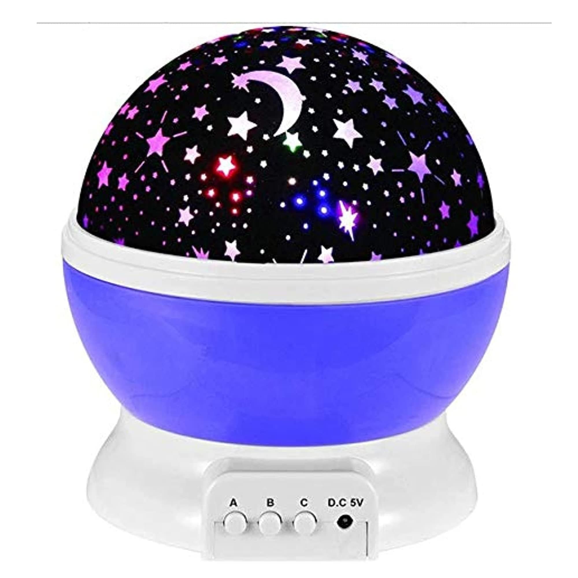 Sulfar Romantic Rotating Star Moon Sky Rotation Night Projector Light Lamp Purple, Blue