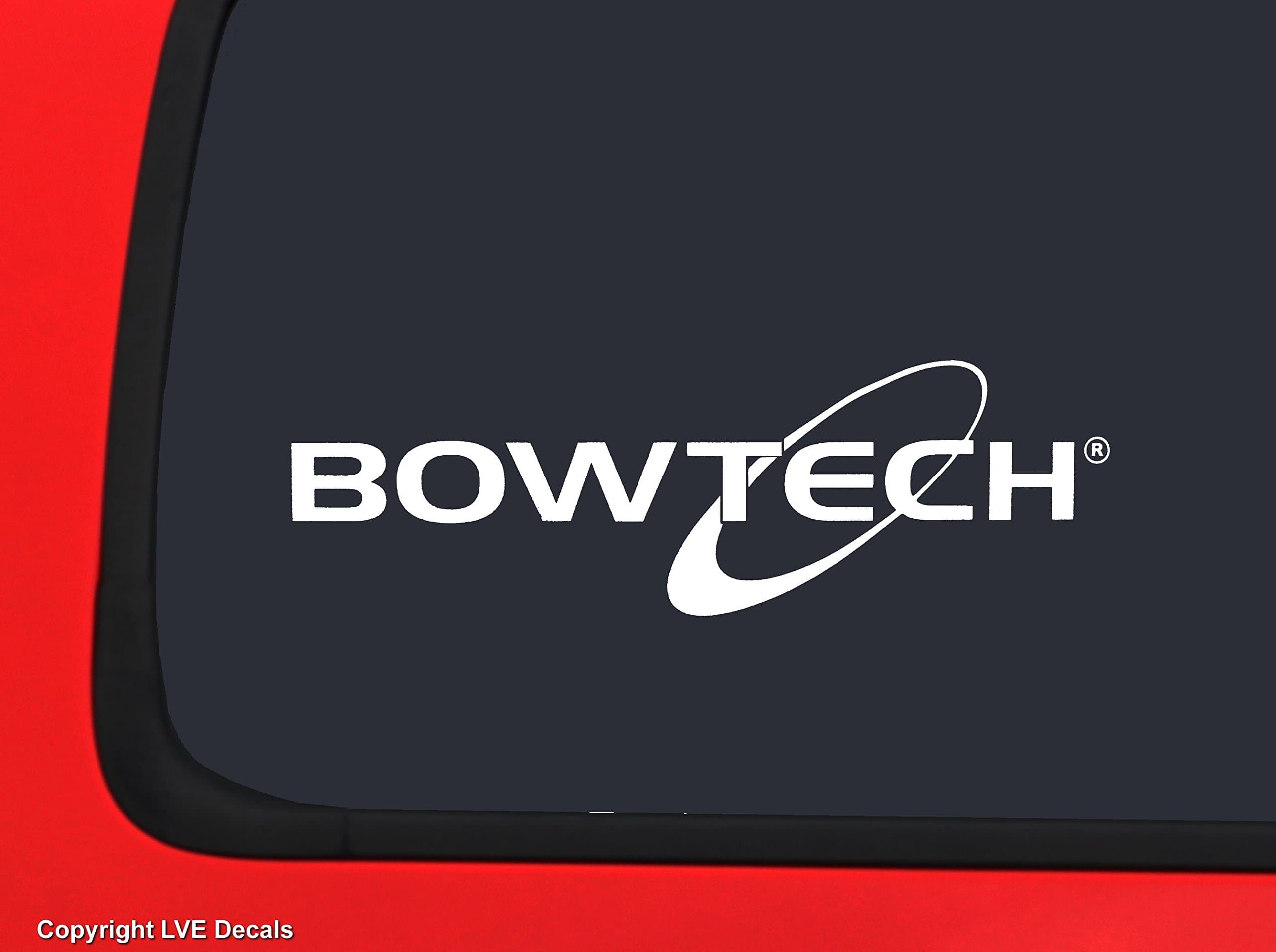 LVE Decals Bowtech Logo White Bowhunting Window Decal Sticker