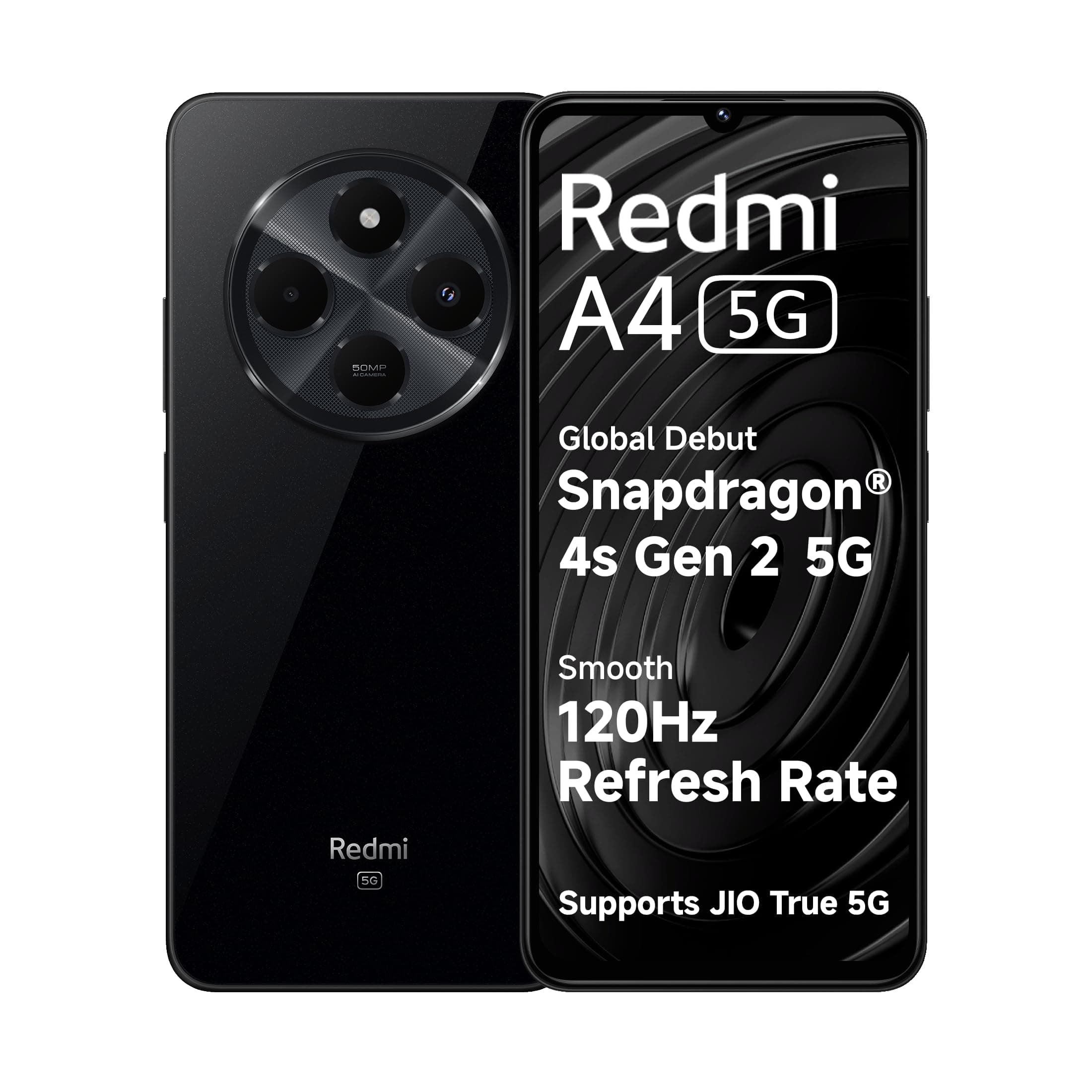 A4 5G (Starry Black, 4GB RAM, 64GB Storage) | Segment Largest 6.88in 120Hz | 50MP Dual Camera | 18W Fast Charging | Charger in the Box