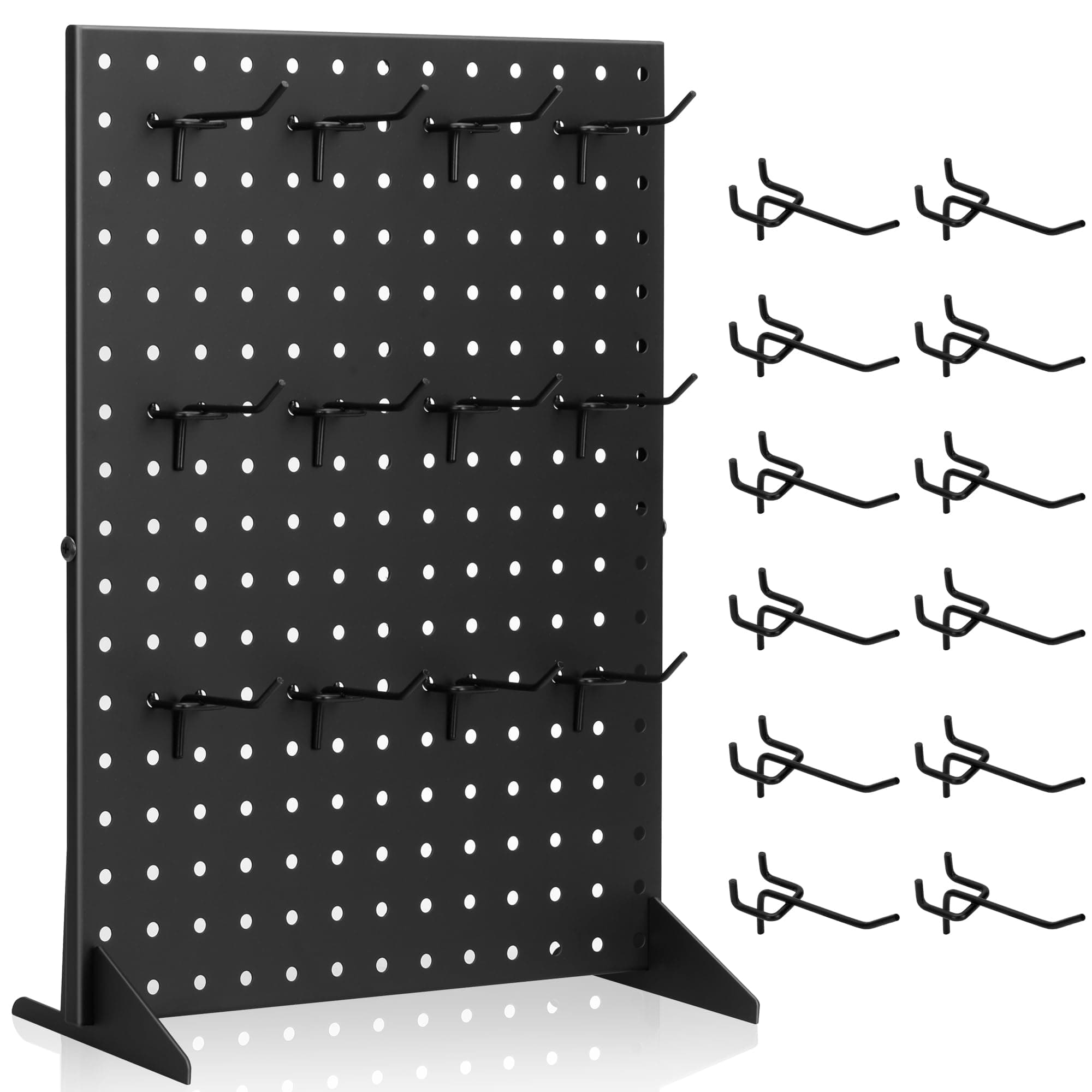 Pegboard Display Stand With 12 Peg Hooks for Retail Craft Shows & Fairs - Metal Product Merchandise Display Rack for Selling Accessories, Display Stands for Boutique, Stores, Vendors & Events