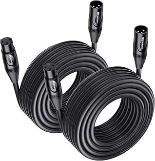 Cable Matters 2-Pack Premium Long XLR to XLR Cables - 35ft, Male to Female Microphone Cable, Oxygen-Free Copper (OFC) Mic Cord, Black