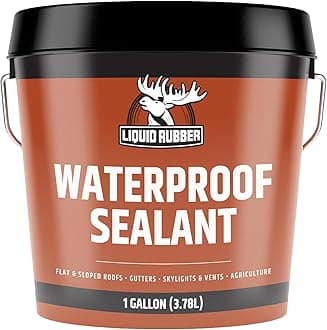 Waterproof Sealant - Leak Repair Indoor and Outdoor Coating, Water-Based, Easy to Apply, Black, 3.78 Litres
