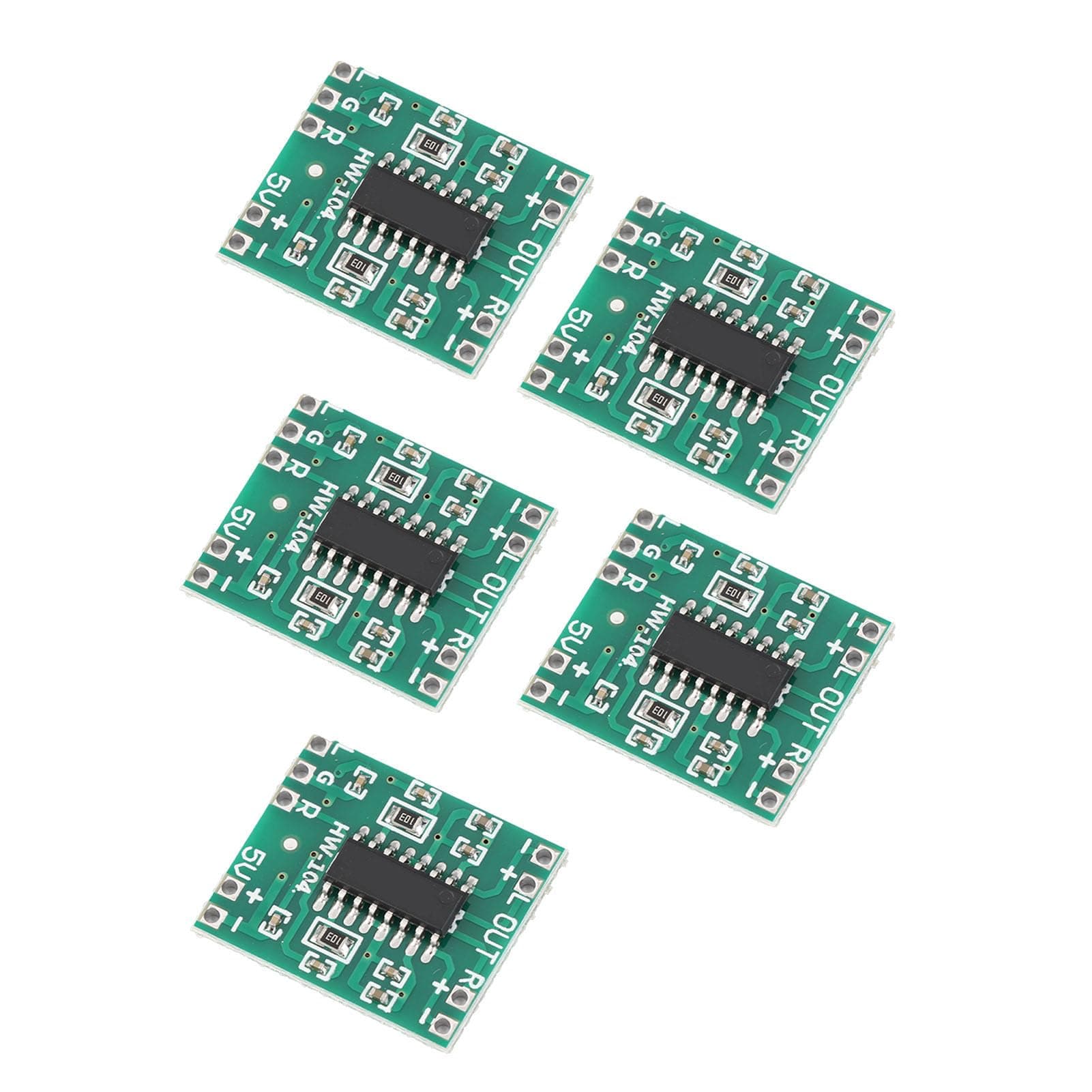 Jeanoko 5Pcs Power Amplifier Super Small DC 2.5V-5.5V 3W+3W Power Amp Module Board Audio Amp Amplifier Board for LCD TVs LaptopsElectronic Component
