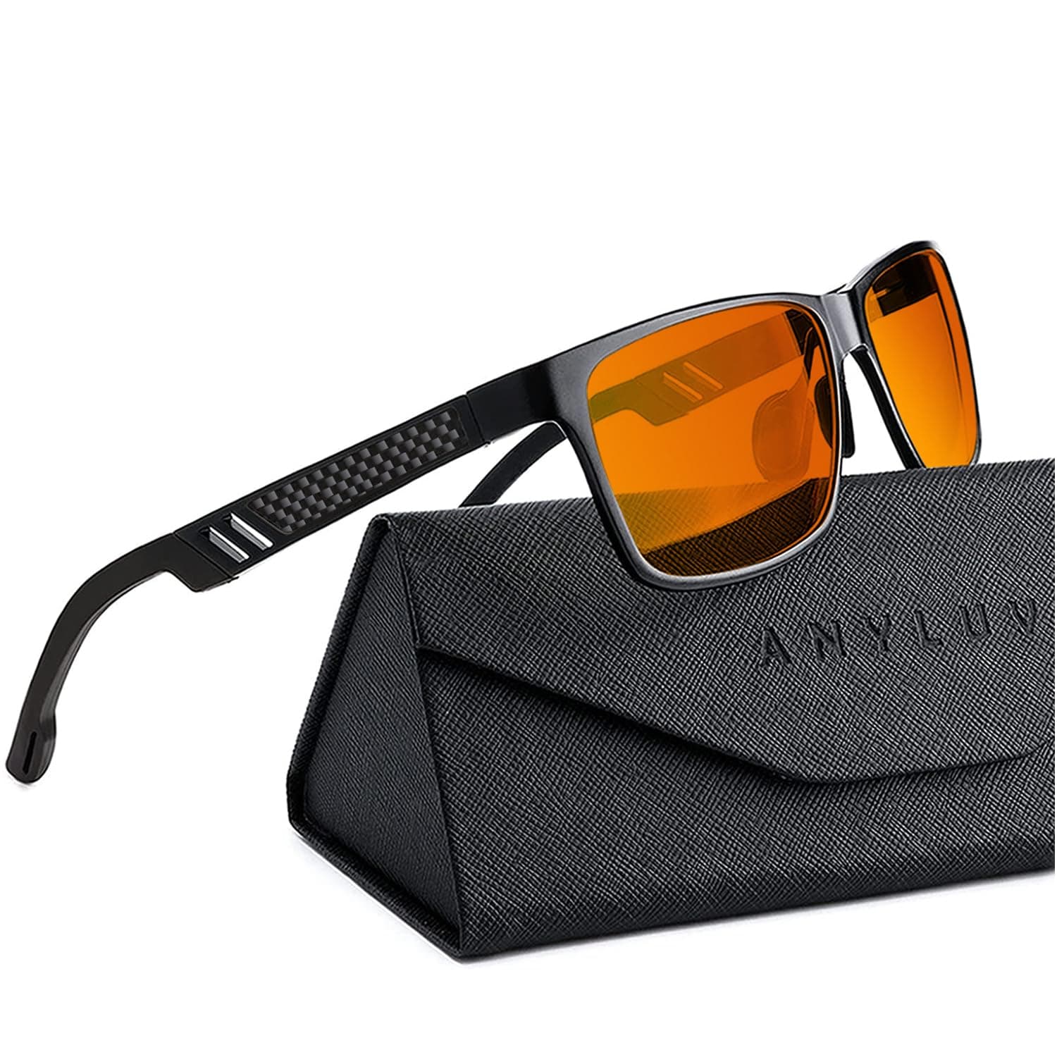 Blue Light Blocking Glasses Men Computer Gaming Glasses Lightweight Al-Mg Metal Anti Eyestrain Eye Protection