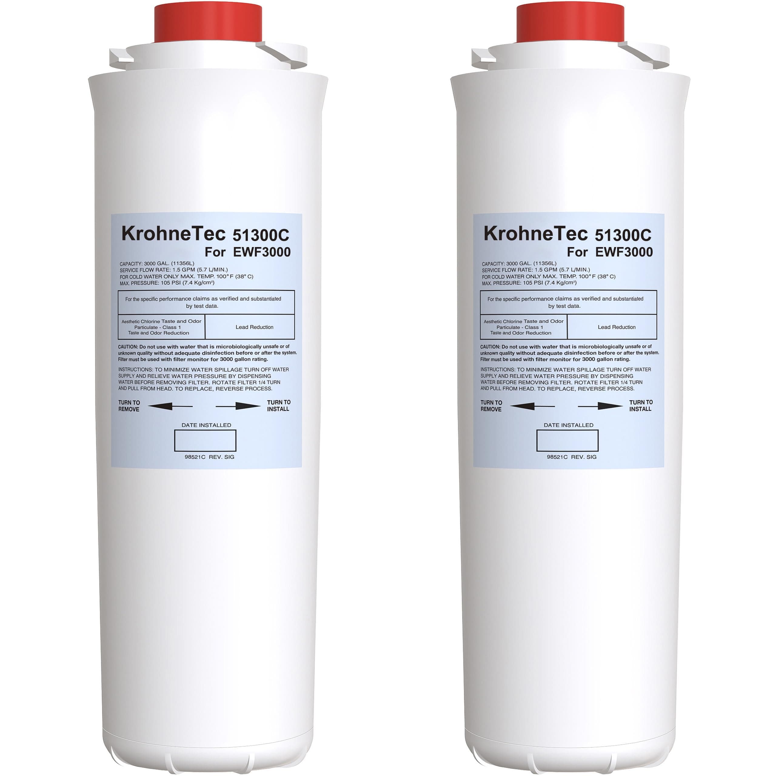 KrohneTec 51300C Replacement Filter for EWF3000 Systems (2 Pack)