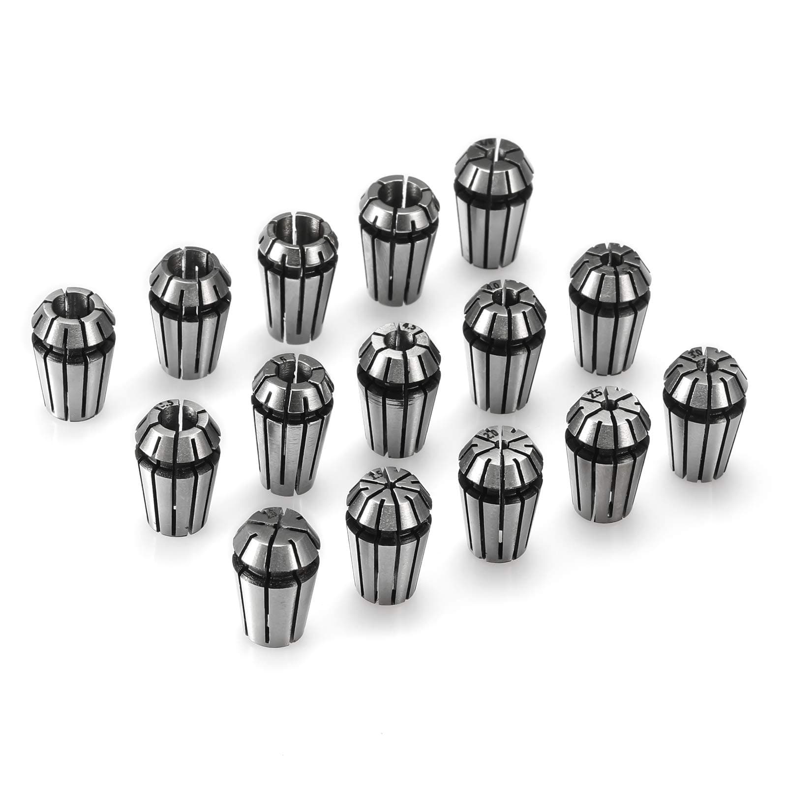 Genmitsu 15PCS ER11 Precision Spring Collet Set for CNC Engraving Milling Lathe Chuck Tool, 1.0mm-7.0mm & 1/4", 1/8"