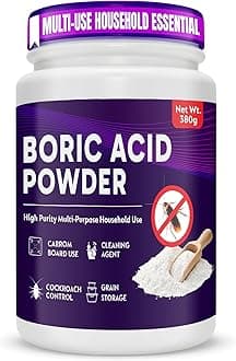 United’s 380g Boric Acid Powder for Cockroaches Control, Multi Purpose Cleaner Powder for Household Cleaning, Carrom Board Use & Rice Storage Protection – Effective & Safe Stain Remover for Kitchen