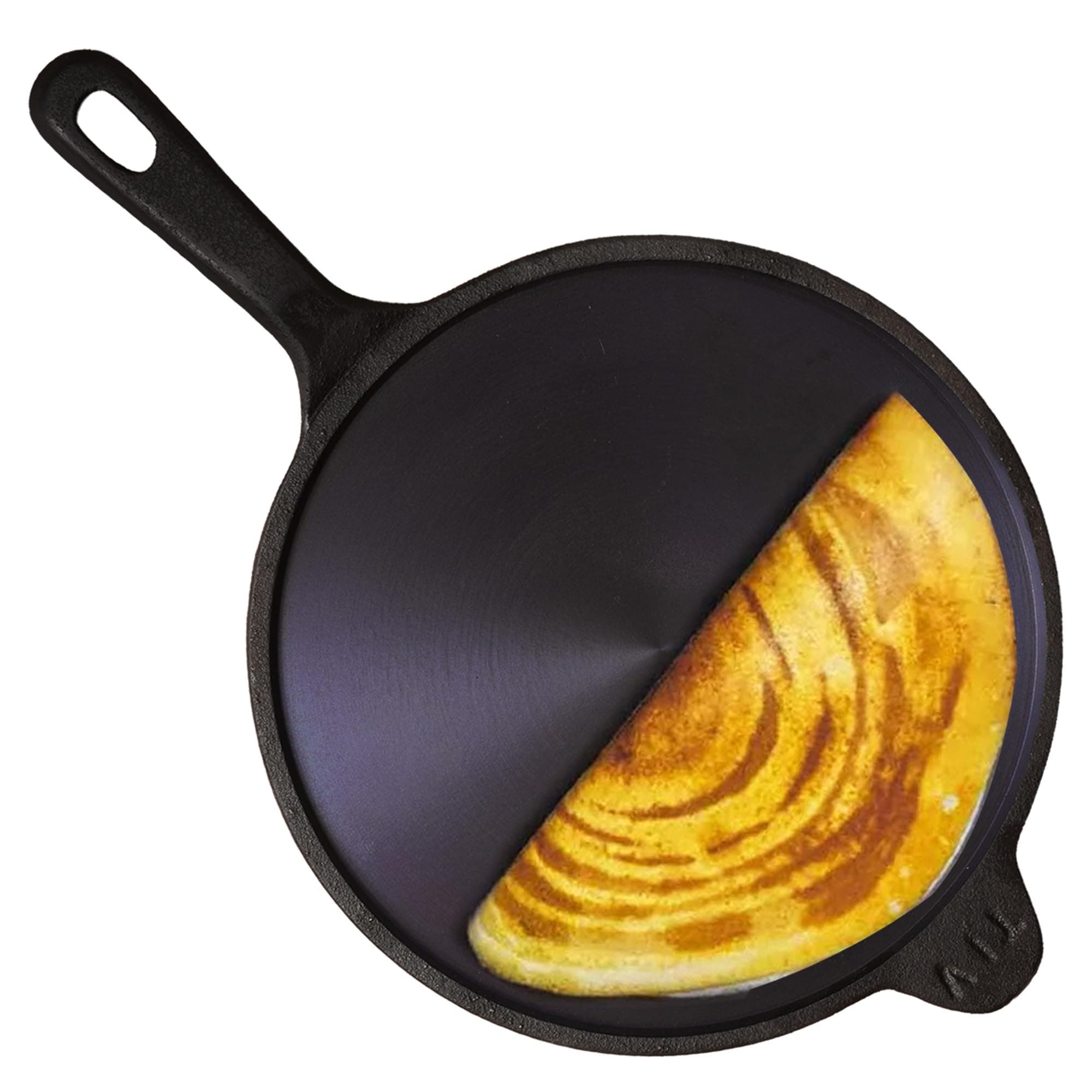 - The Indus Valley Super Smooth Cast Iron Tawa for Dosa/Chapathi | 25.4cm/10 inch, 1.8kg | Induction Friendly | Naturally Nonstick, Pre-Seasoned Tawa, 100% Pure & Toxin-Free, No Chemical Coating