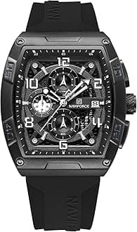 NF8052 Luminous Hollow Dial Barrel-Shaped Silicon Strap Sports Watch