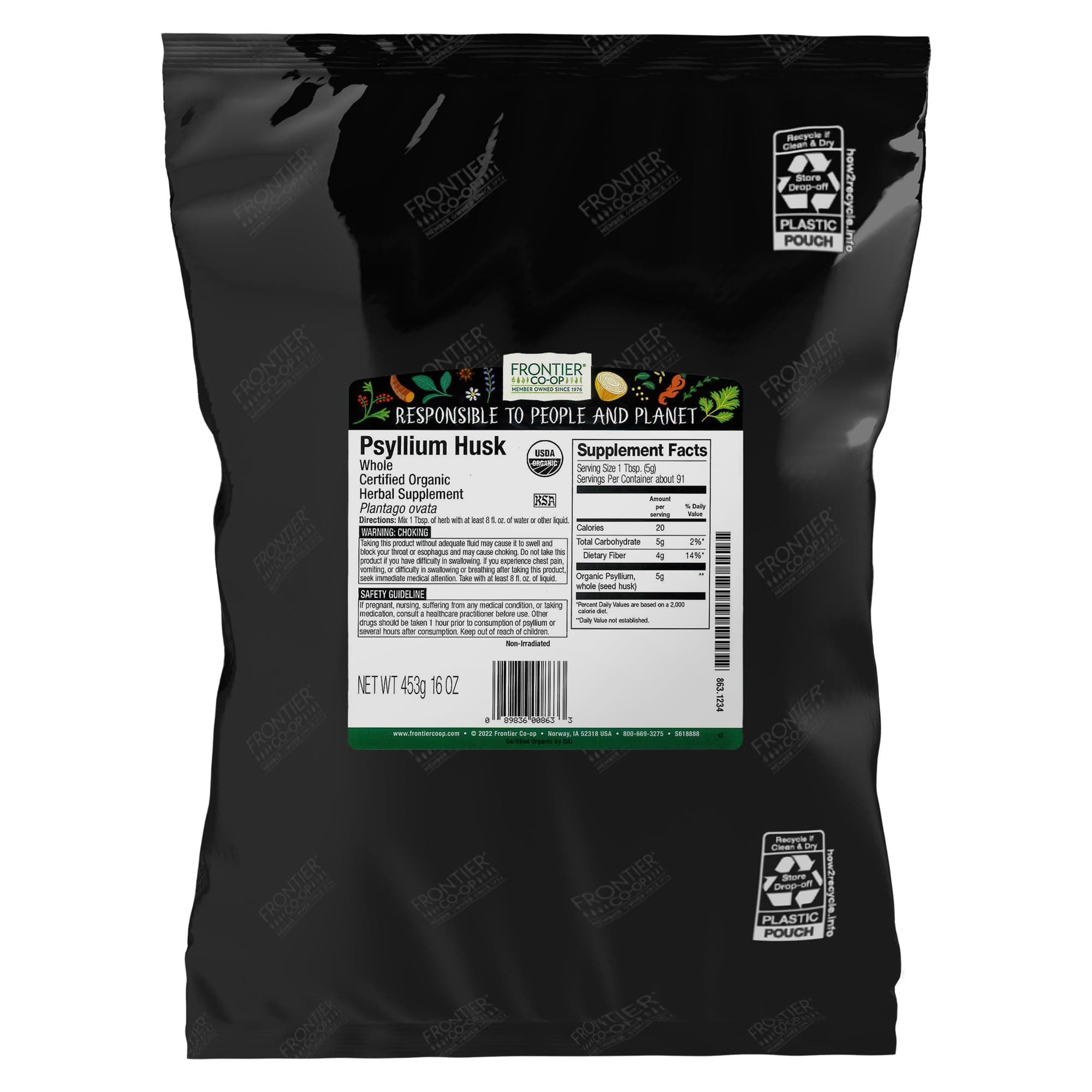 Frontier Co-op Organic Psyllium Husk 1lb