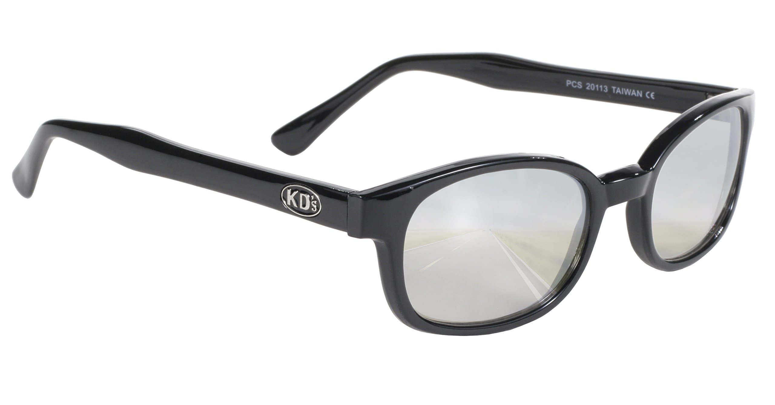 Original KD's Biker Sunglasses (Black Frame/Clear Silver Mirror Lens)
