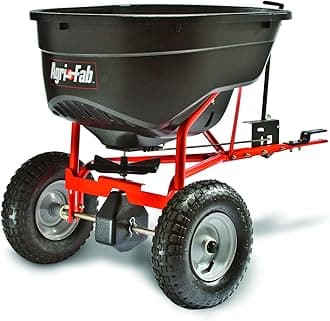 45-0463 Pull Behind Broadcast Spreader,130 lb. Hopper Capacity Designed for Seed, Fertilizer, Salt, Ice Melt with Universal Hitch,12 ft. Spread Width for Riding Lawn Mowers and Lawn Tractors