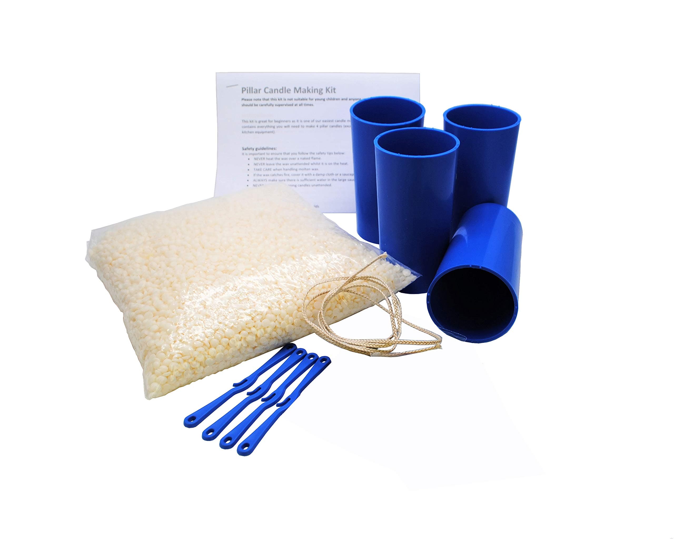 Proops Beginner Four Mould Pillar Candle Making Kit, KeraSoy Pillar Wax, Wick, Wick Holders, Molds Included (S7794). Free UK Postage