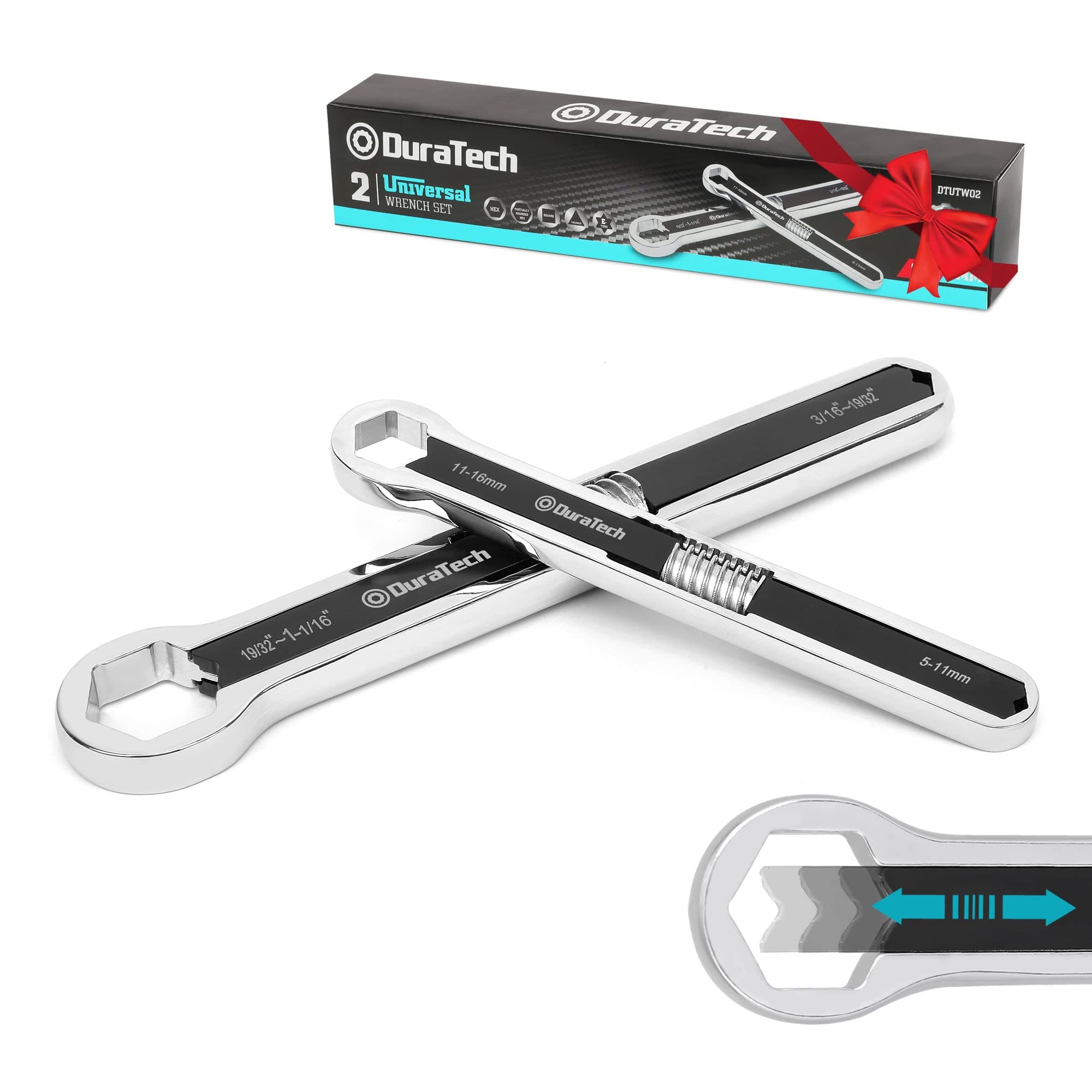 Universal Wrench Set, Adjustable Wrench Set, SAE & Metric, 8-inch&10-inch, 44 sizes in 2 Piece, Drop Forged, ANSI standard