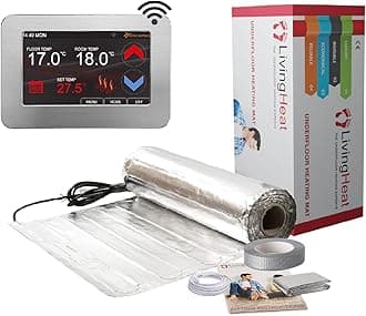 Underfloor Heating Kit for Under Laminate & Wood Floors, Electric 150w /m² with Silver CT1000 Wi-Fi Colour Touch Screen Thermostat, 14/m²