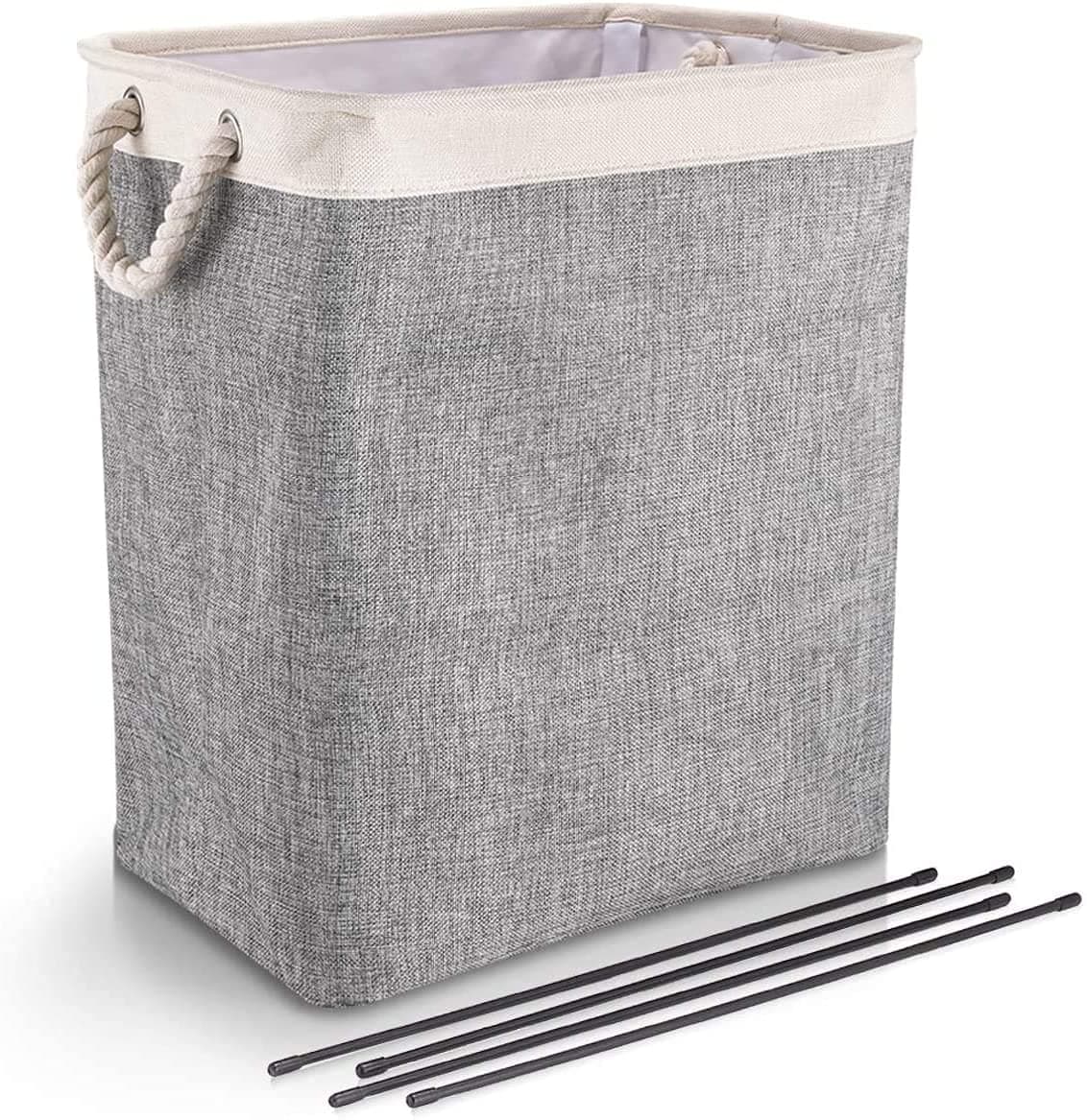 65L Laundry Basket Linen Storage Baskets ,Hamper Collapsible Folding Laundry Bin with Rope Handles for Laundry Room Bathroom