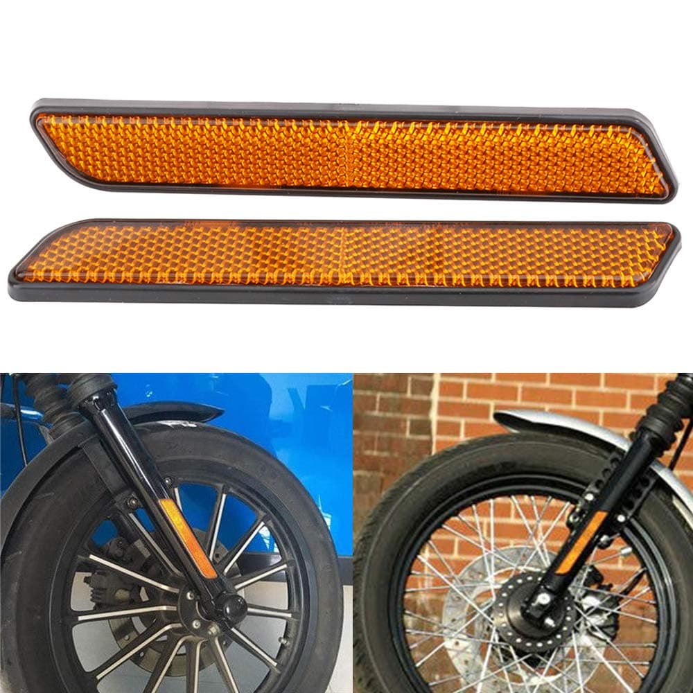 AnXin Motorcycle Side Reflector 2pc Front For Lower Leg Sliders Dyna Softail Sportster FXD